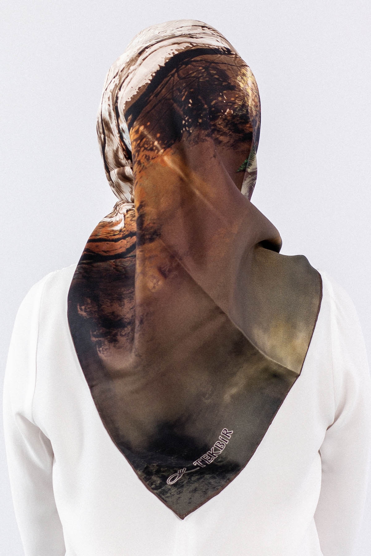 Dg7611 İpek Eşarp Tvil - Vizon - 3