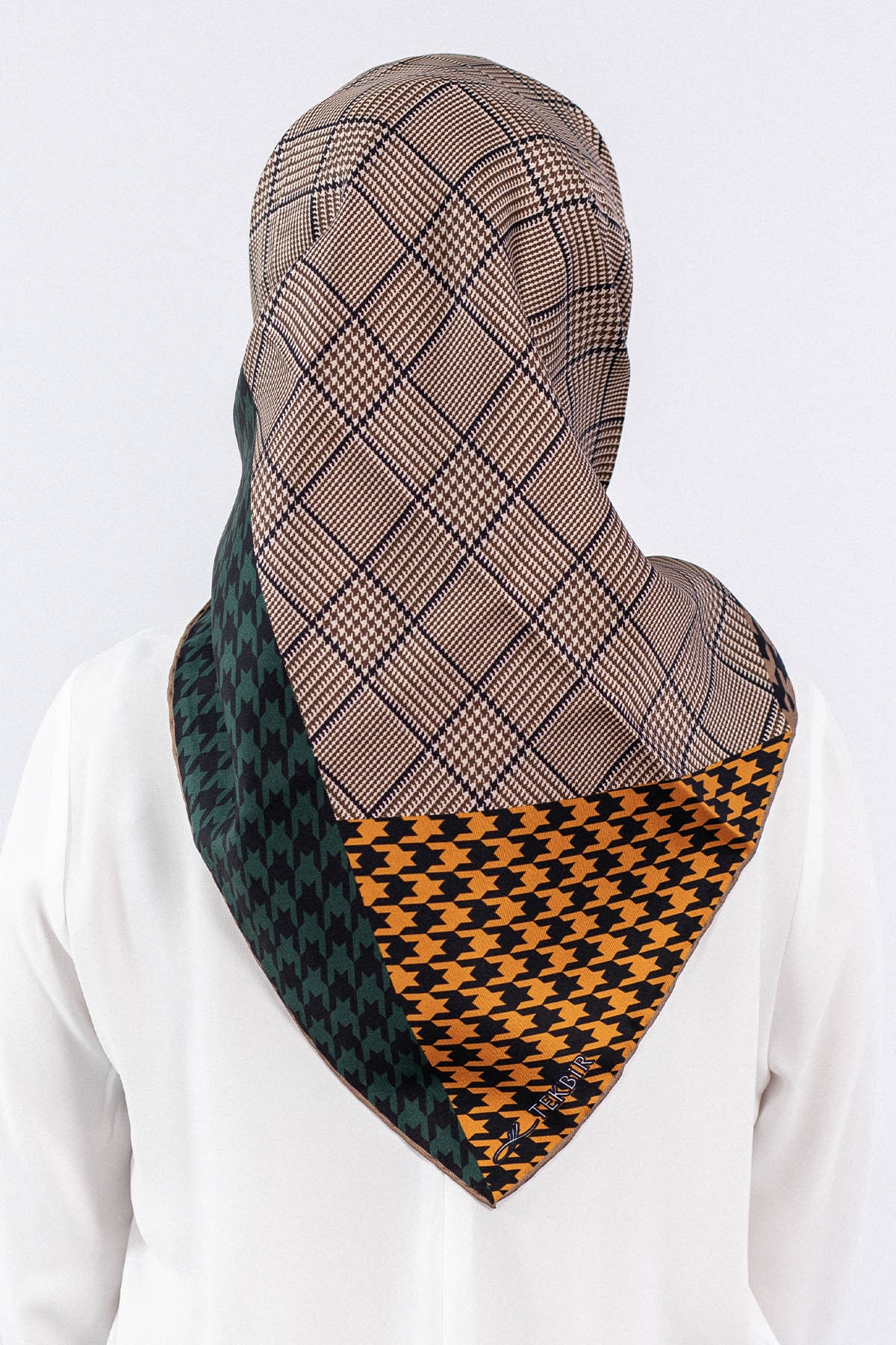 Dg7614 İpek Eşarp - Bej_yesil - 3