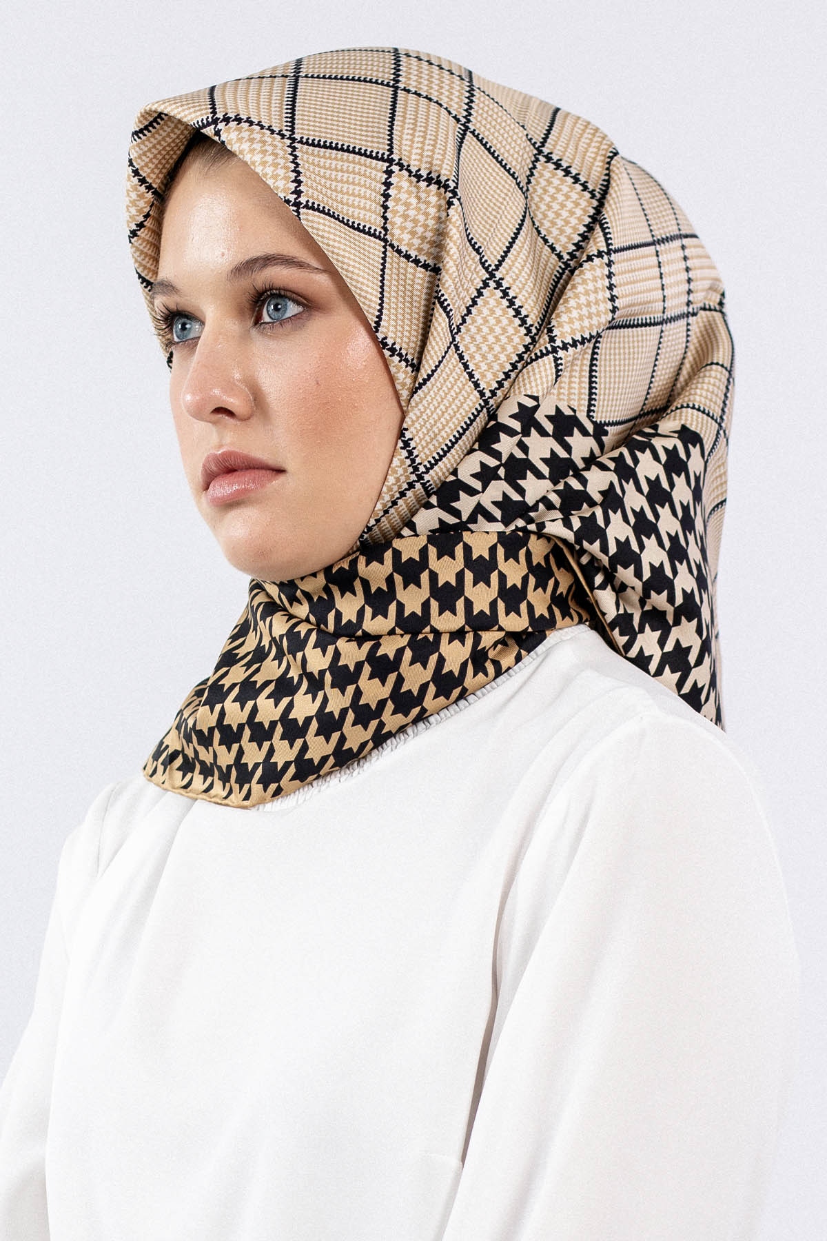 Dg7614 İpek Eşarp - Gold - 1