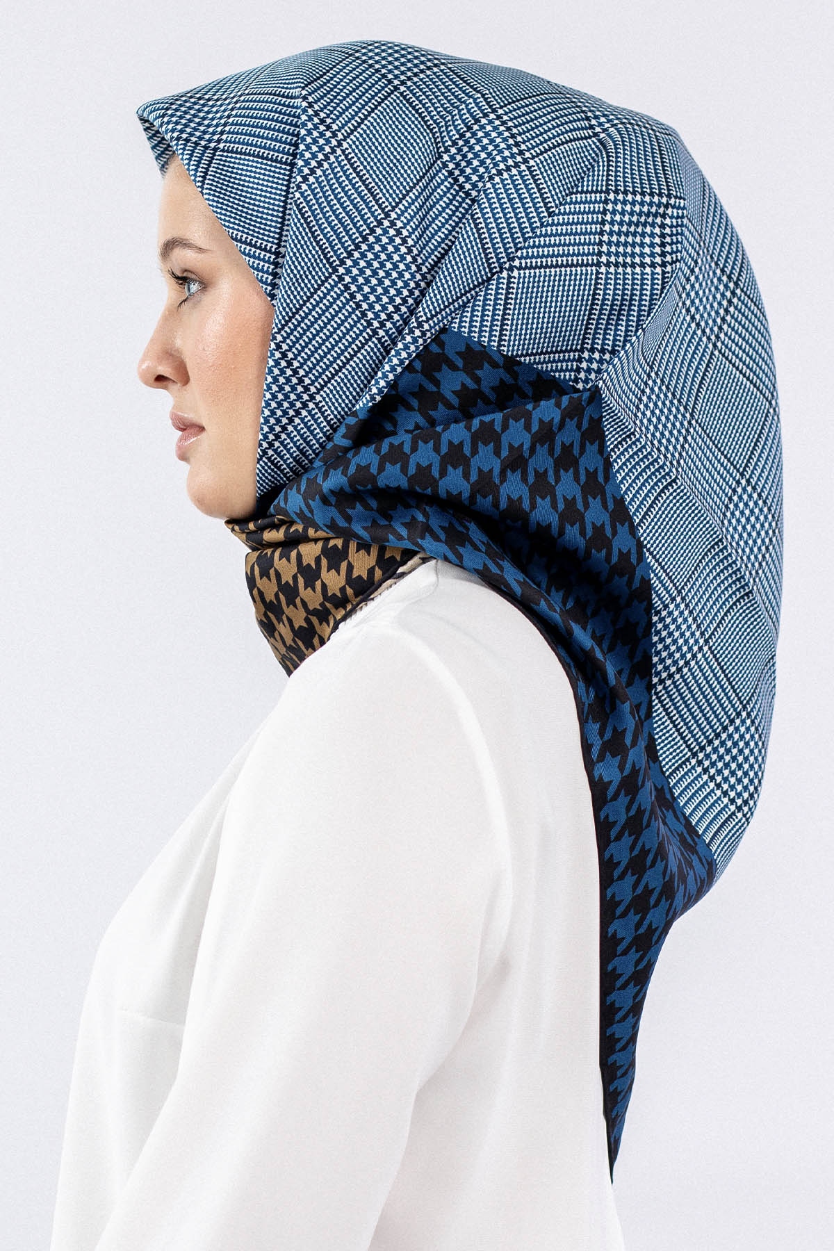 Dg7614 İpek Eşarp - Lacivert - 2