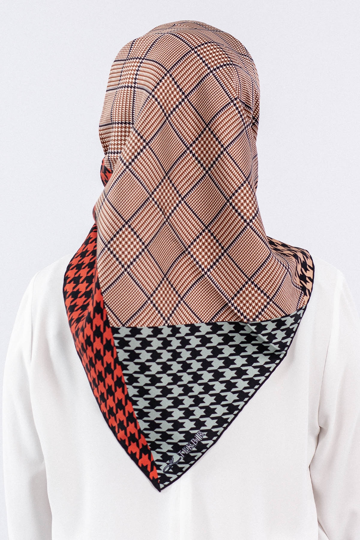 Dg7614 İpek Eşarp - Siyah_kirmizi - 3