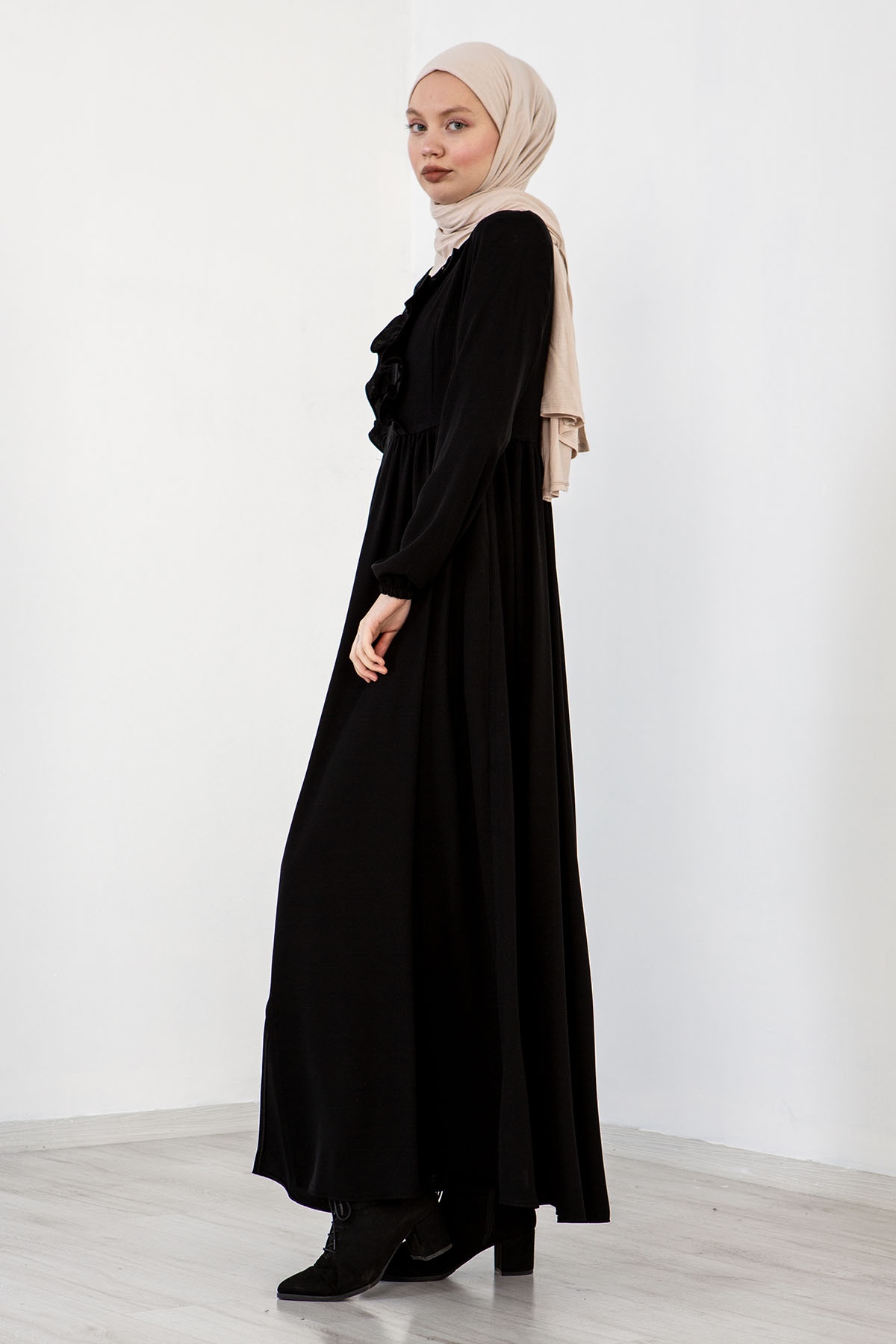 E 1093 Ferace 38-48 - Siyah - 2