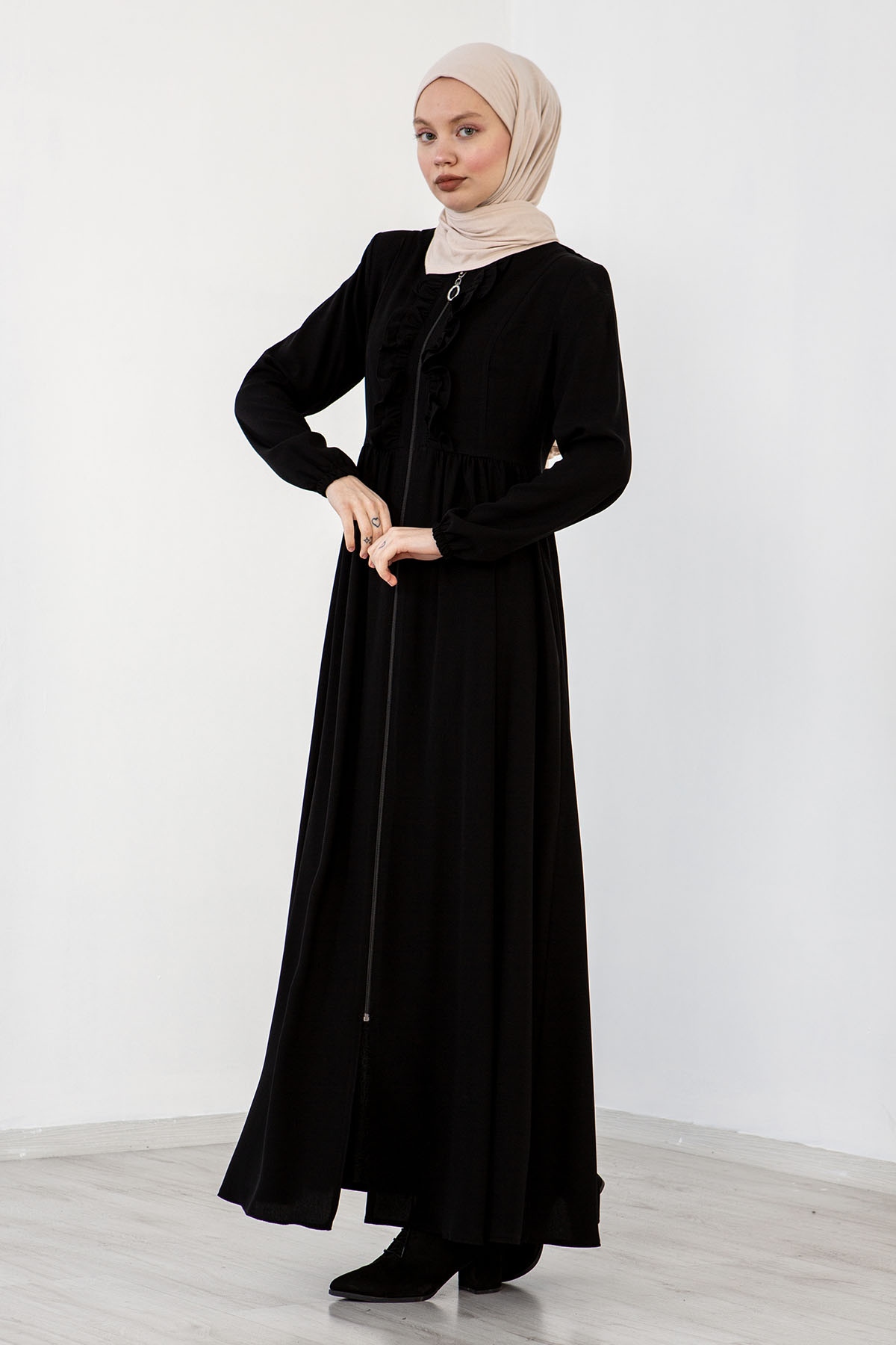 E 1093 Ferace 38-48 - Siyah - 3