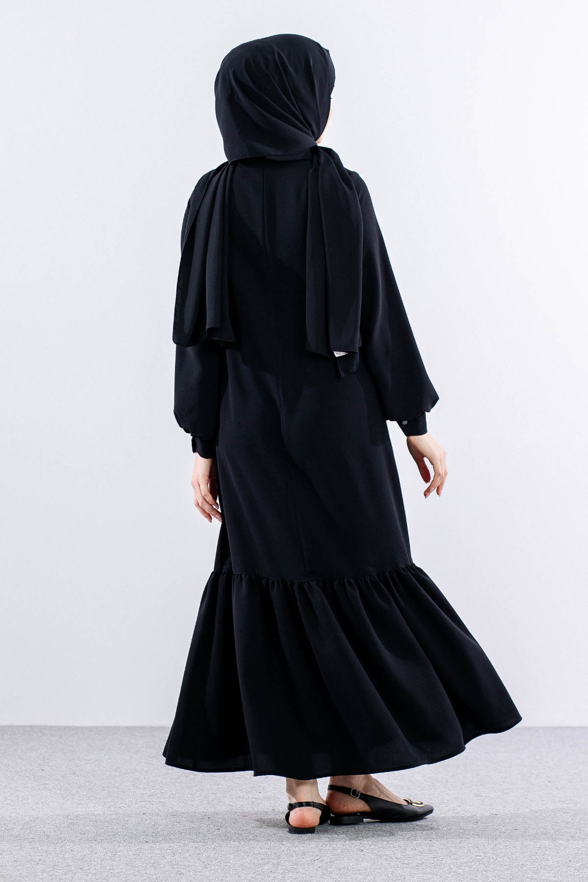 E-1417 Elbise 1-2-3 - Siyah - 5