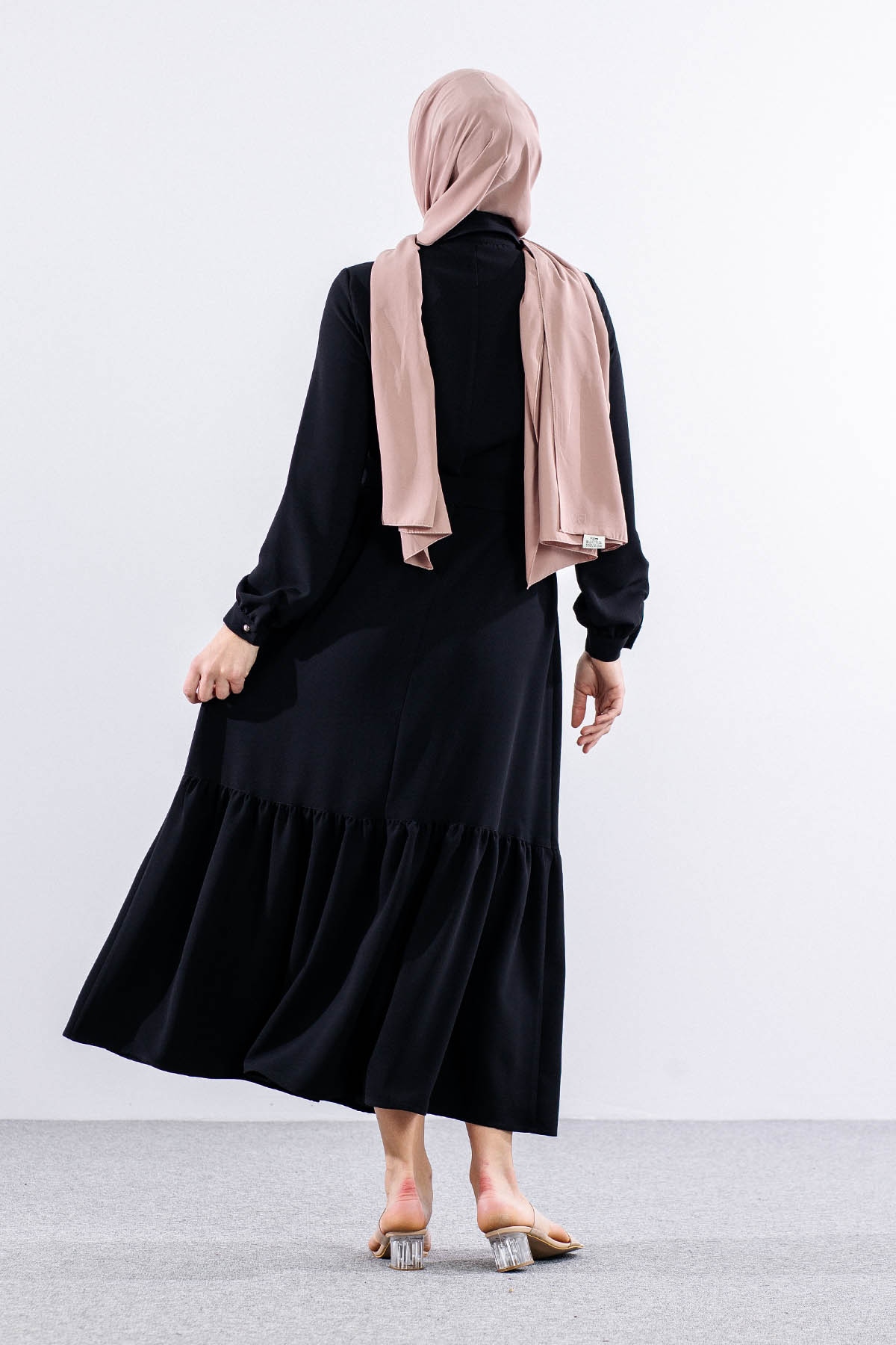 E-1421 Elbise 1-2-3 - Siyah - 5