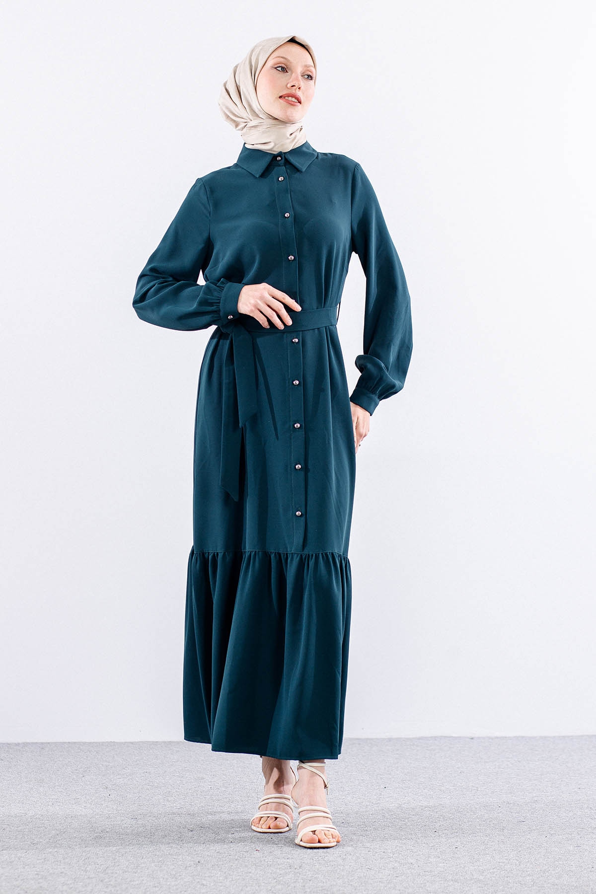 E-1421 Elbise 1-2-3 - Zumrut - 3