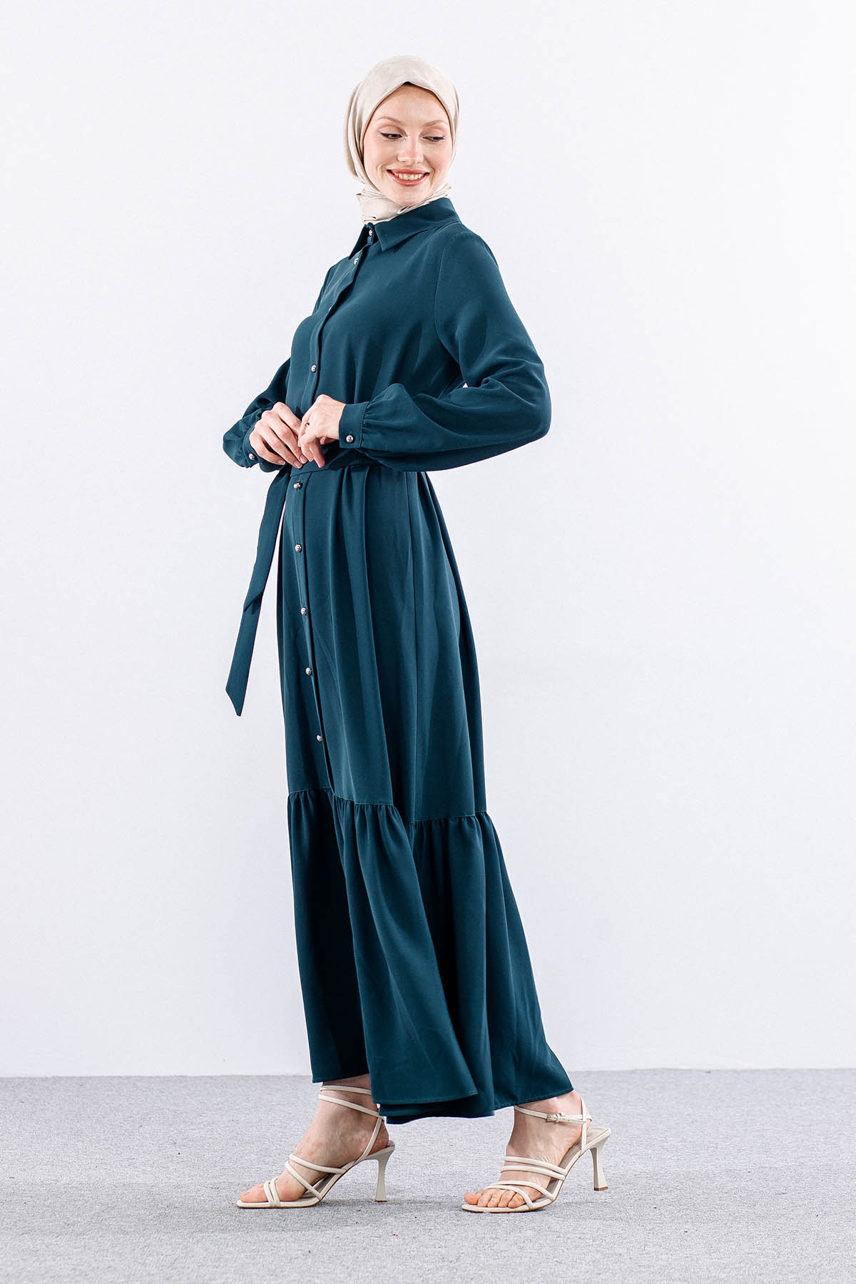 E-1421 Elbise 1-2-3 - Zumrut - 4