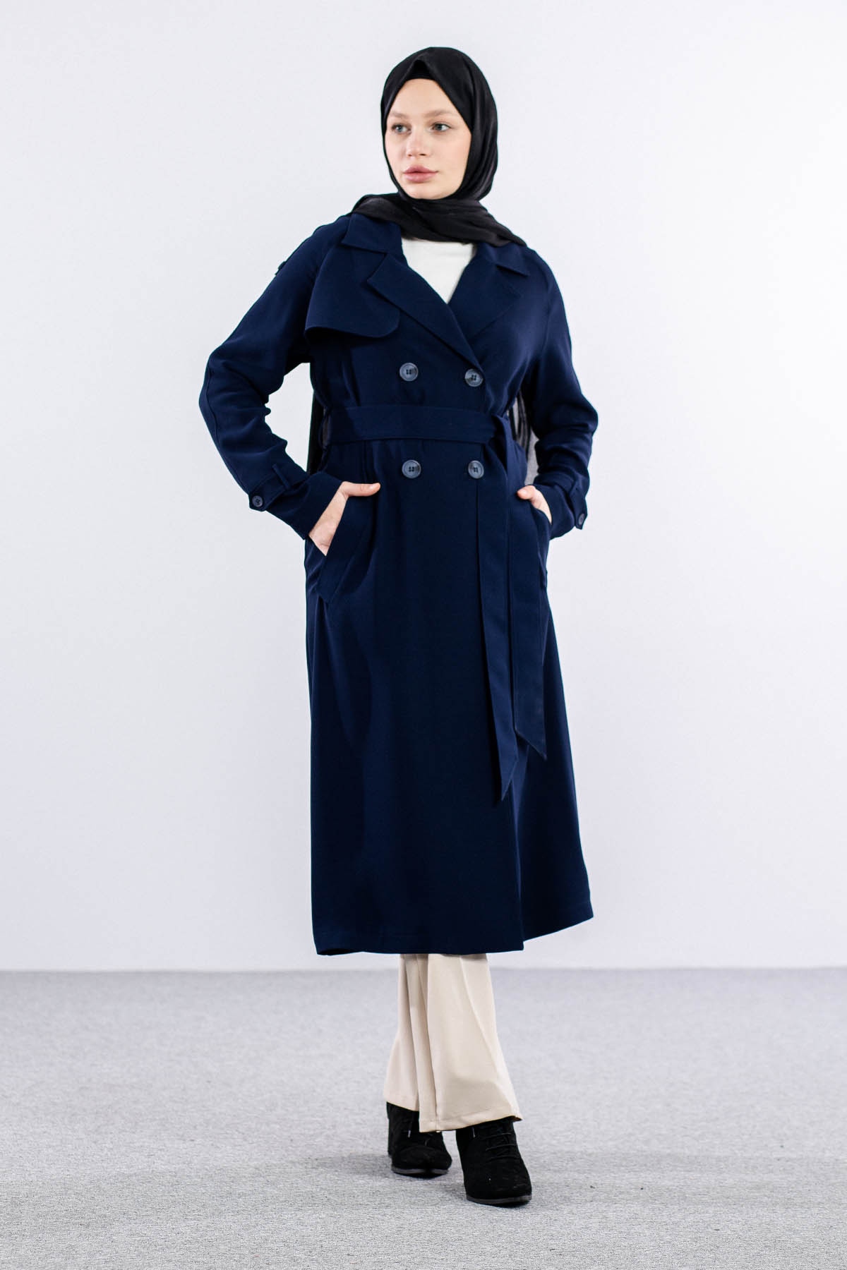 E-1447 Kap 38-44 Krep - Lacivert - 2