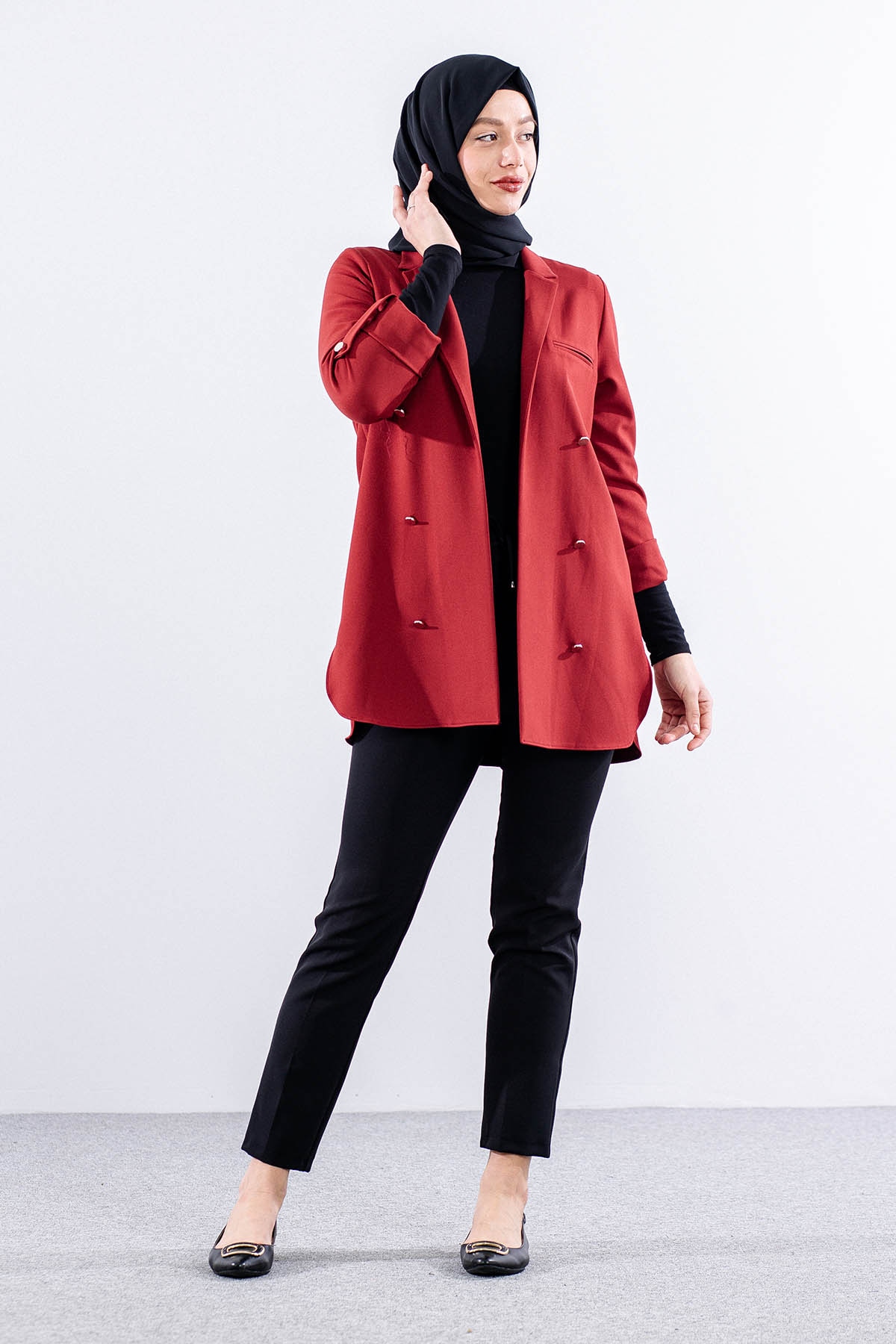 E-1465 Ceket 38-46 - Bordo - 2