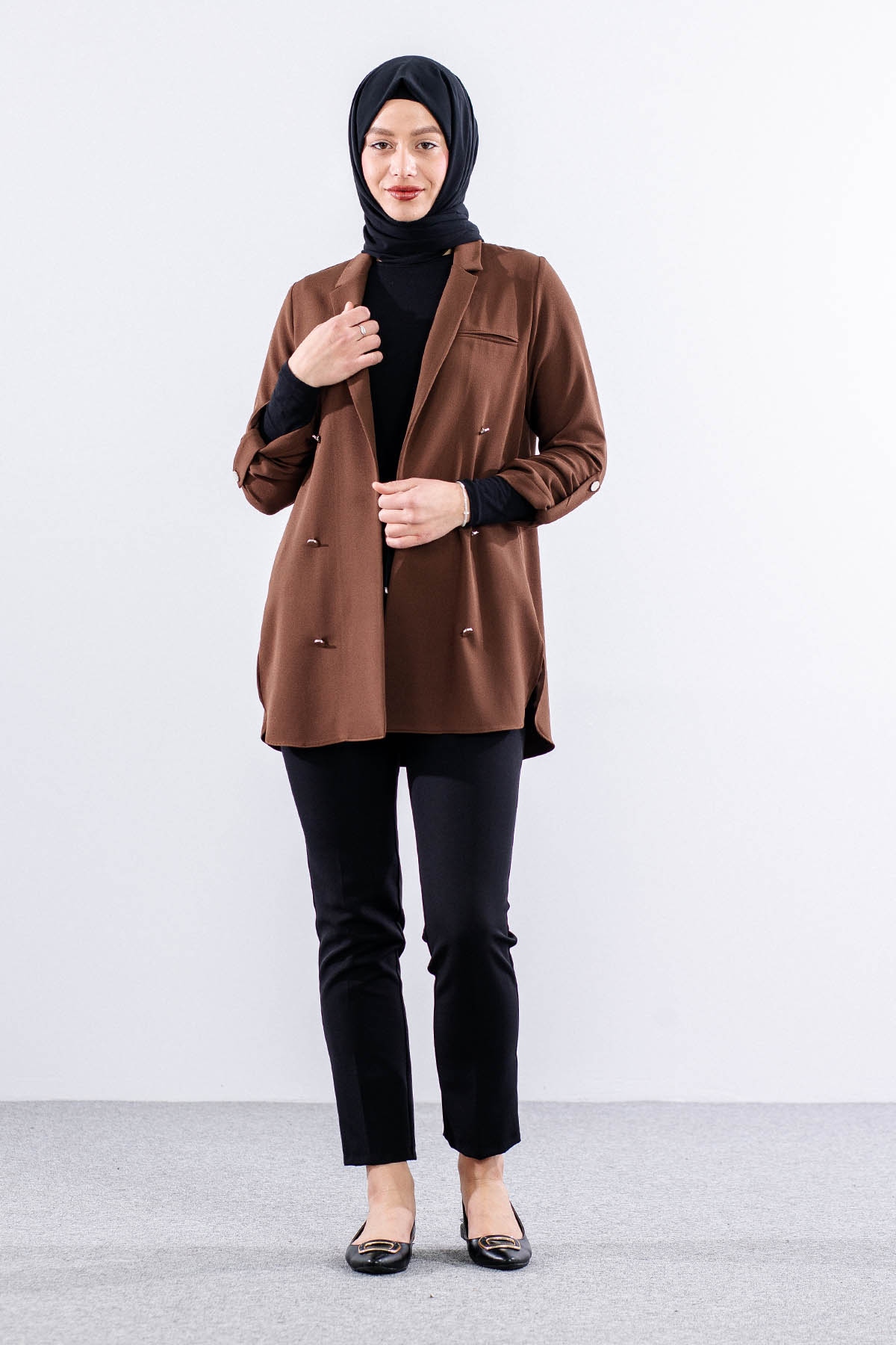 E-1465 Ceket 38-46 - Kahve - 1