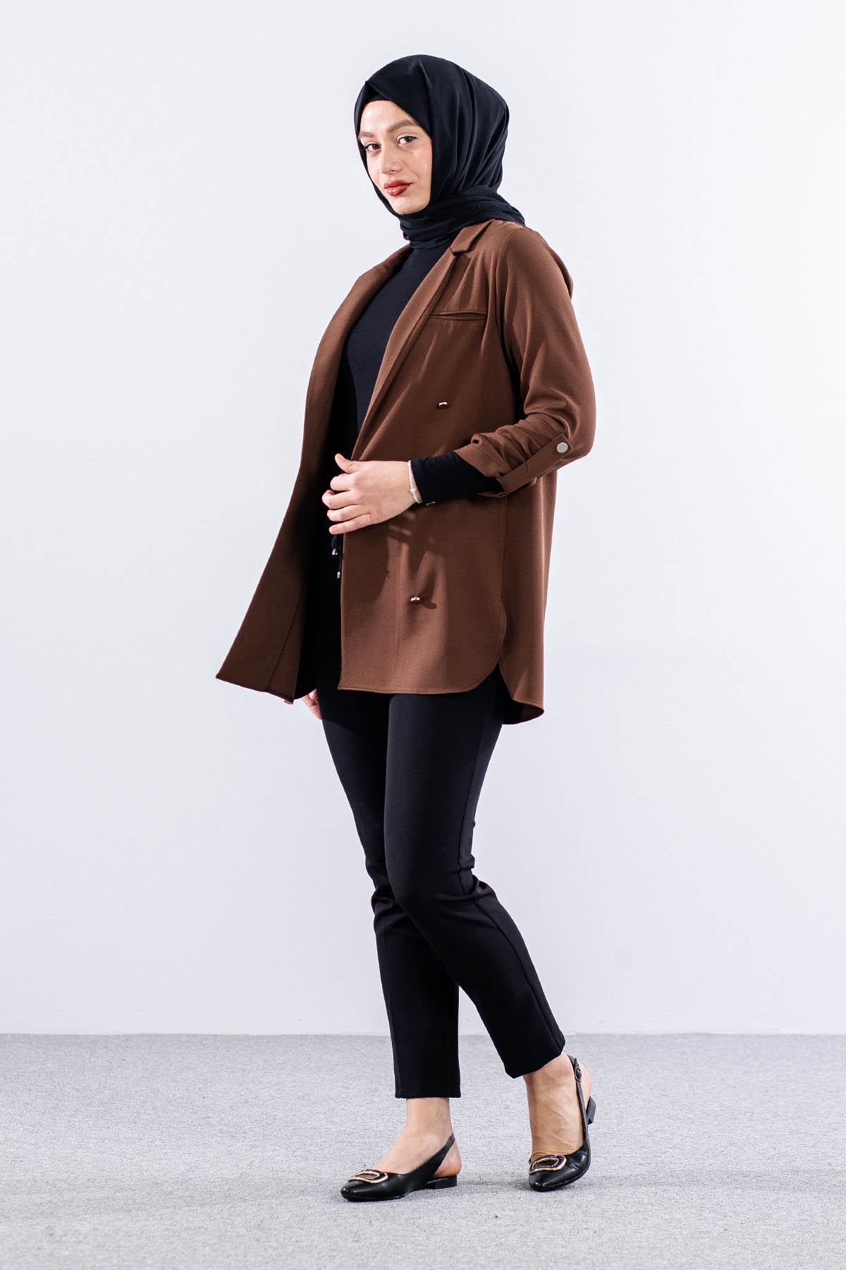 E-1465 Ceket 38-46 - Kahve - 2