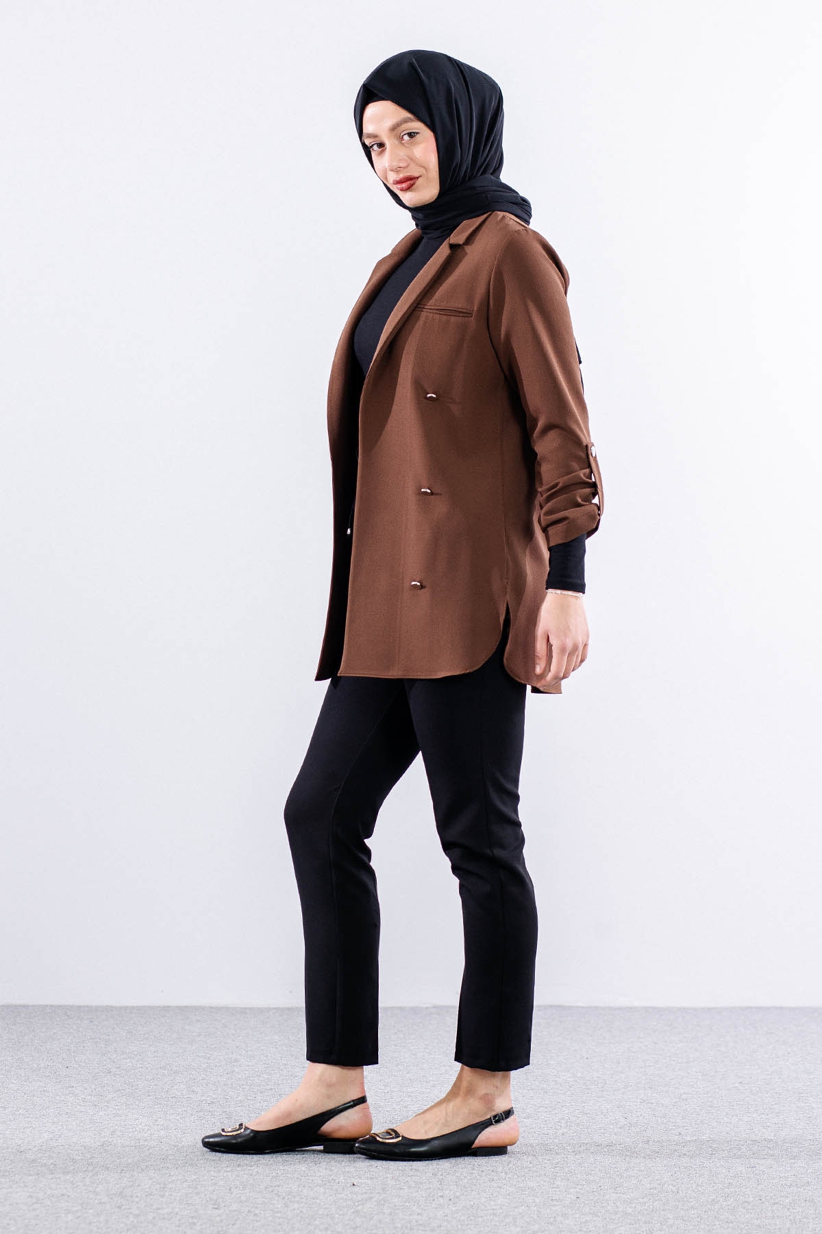 E-1465 Ceket 38-46 - Kahve - 4