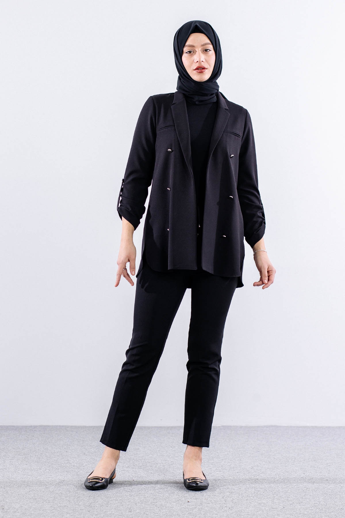 E-1465 Ceket 38-46 - Siyah - 1