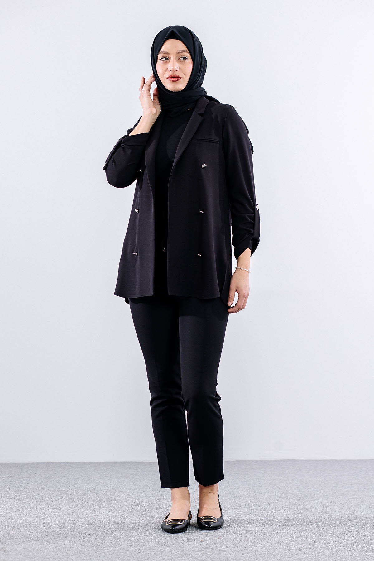 E-1465 Ceket 38-46 - Siyah - 2