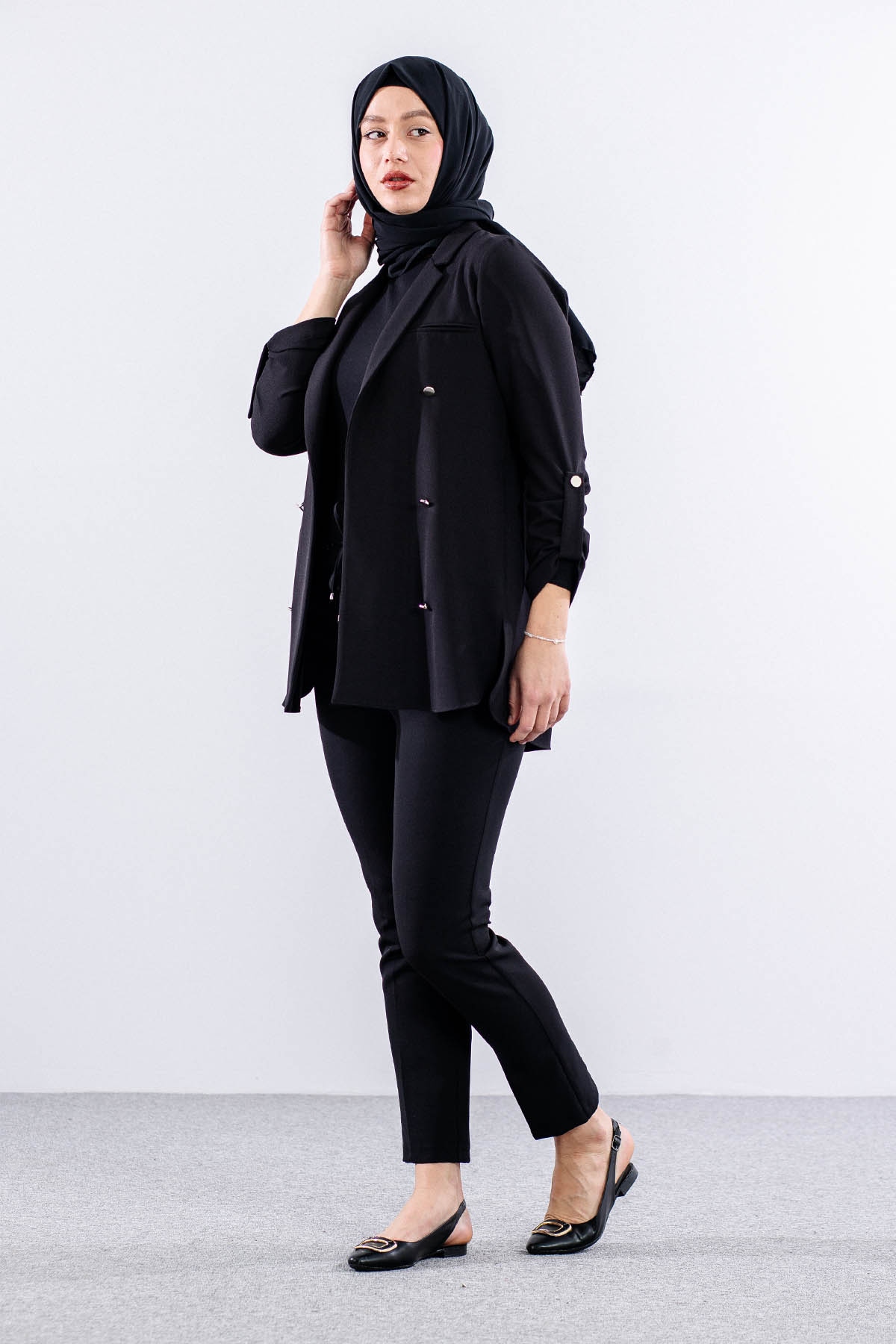 E-1465 Ceket 38-46 - Siyah - 4