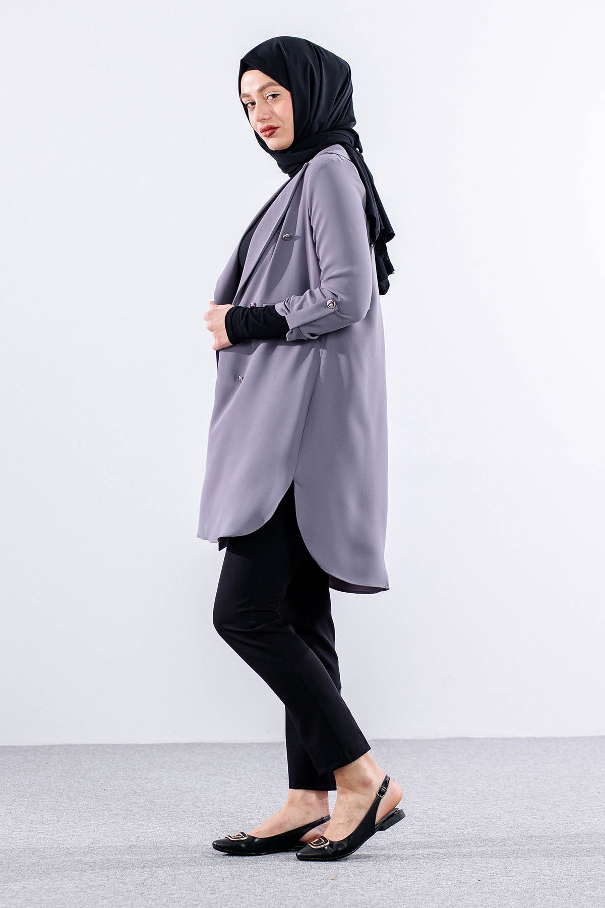 E-1507 Ceket 38-48 - Gri - 3