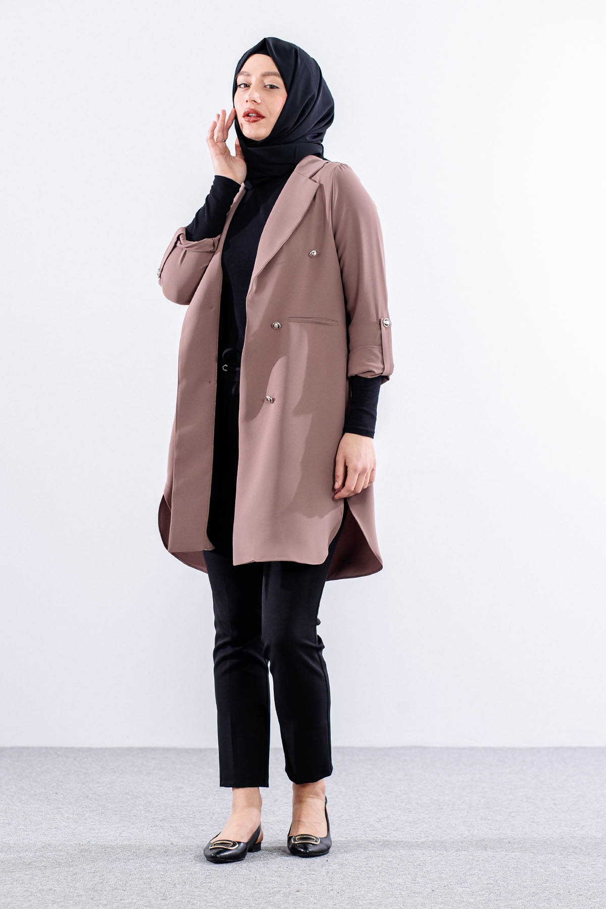 E-1507 Ceket 38-48 - Kahve - 2