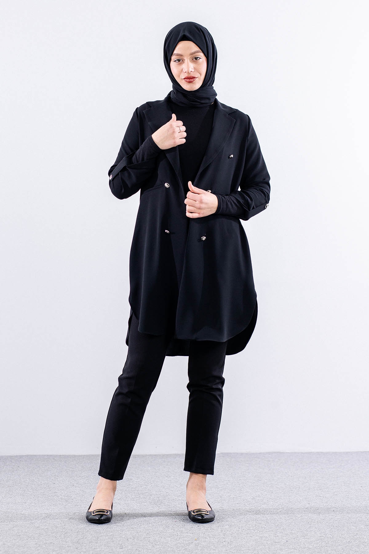 E-1507 Ceket 38-48 - Siyah - 1