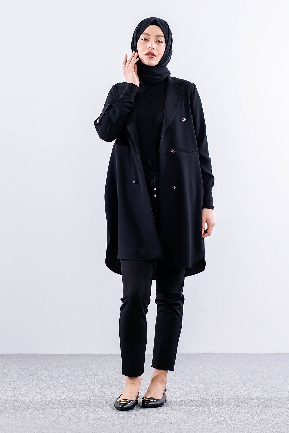 E-1507 Ceket 38-48 - Siyah - 2