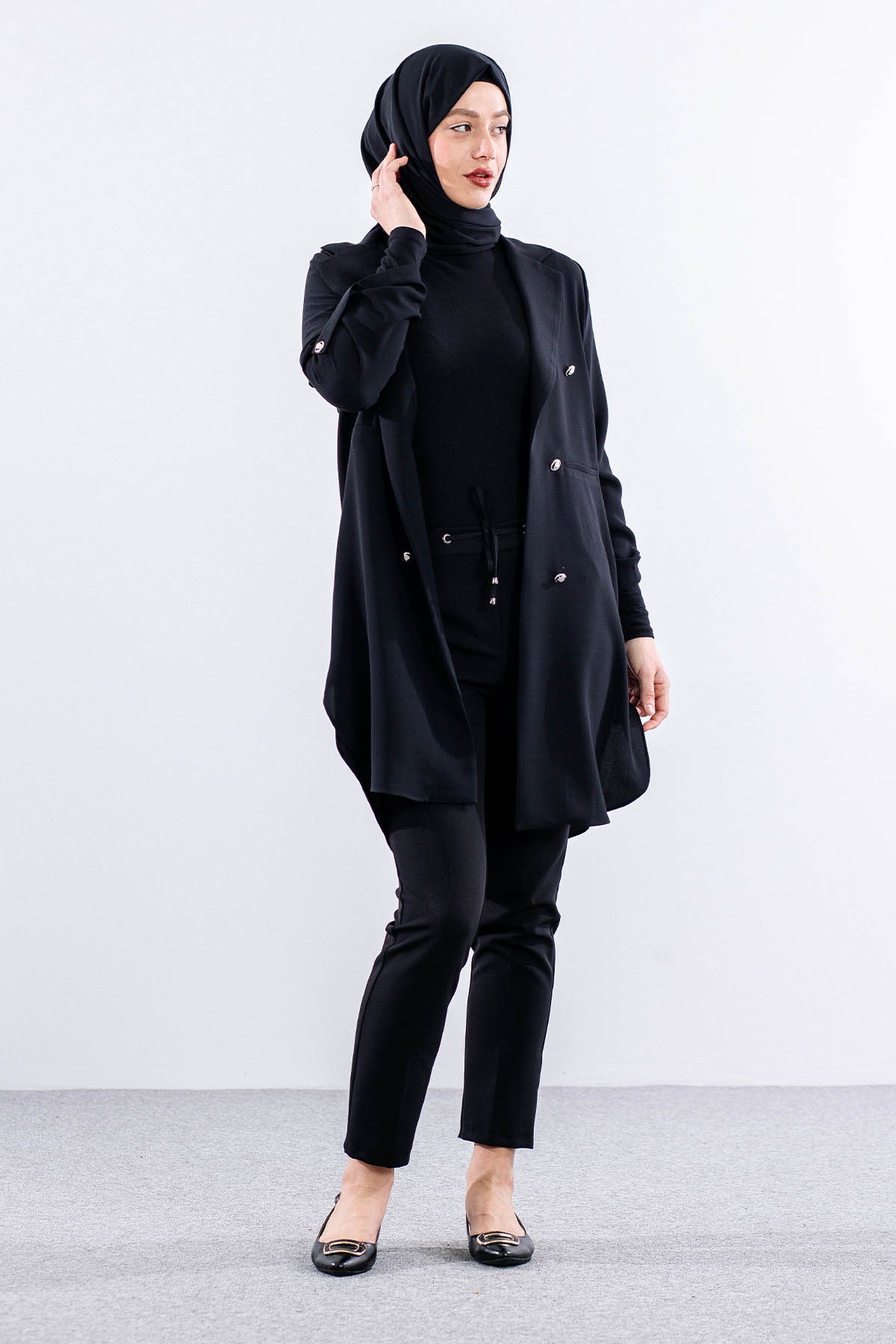 E-1507 Ceket 38-48 - Siyah - 3