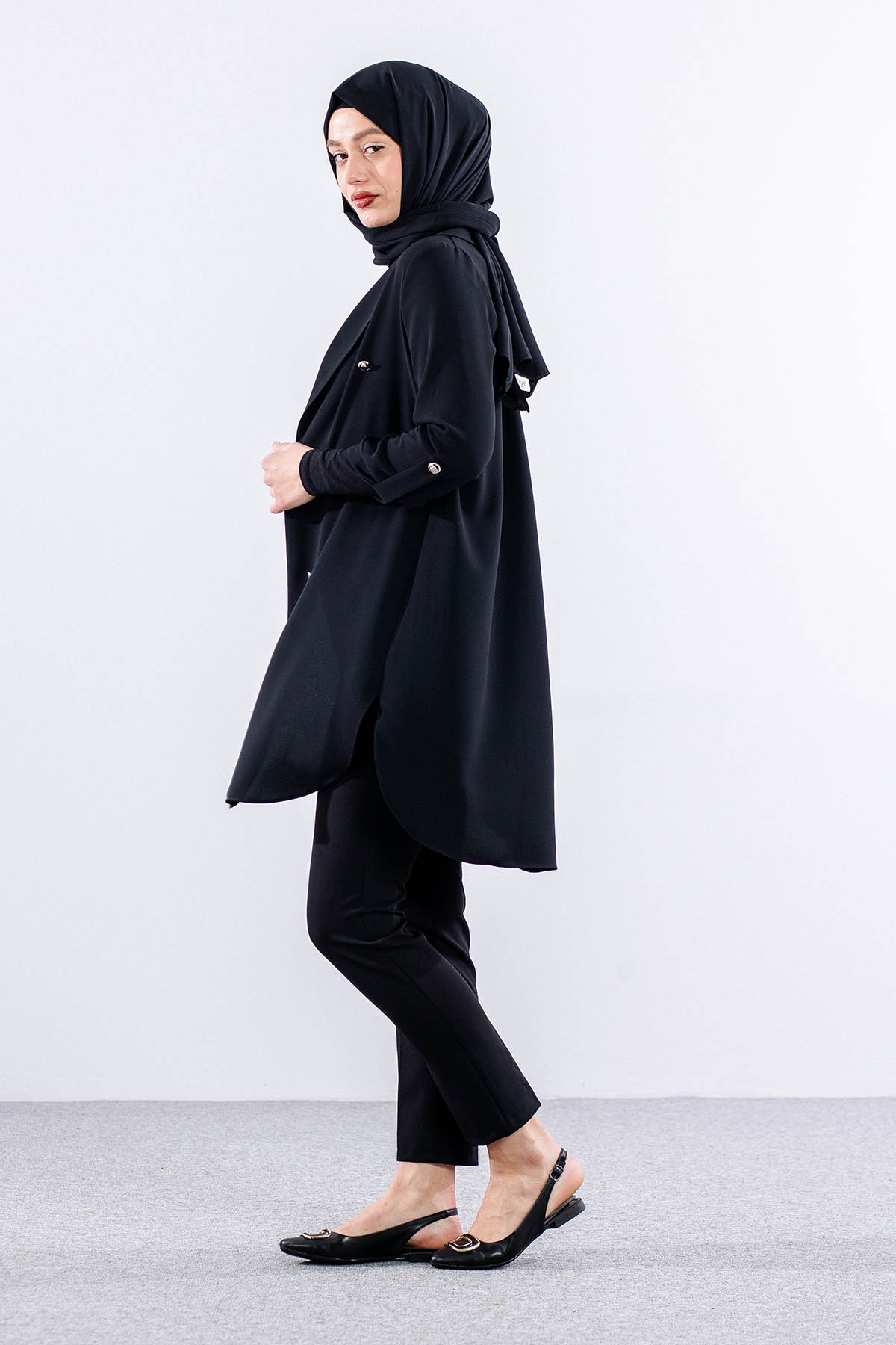 E-1507 Ceket 38-48 - Siyah - 4