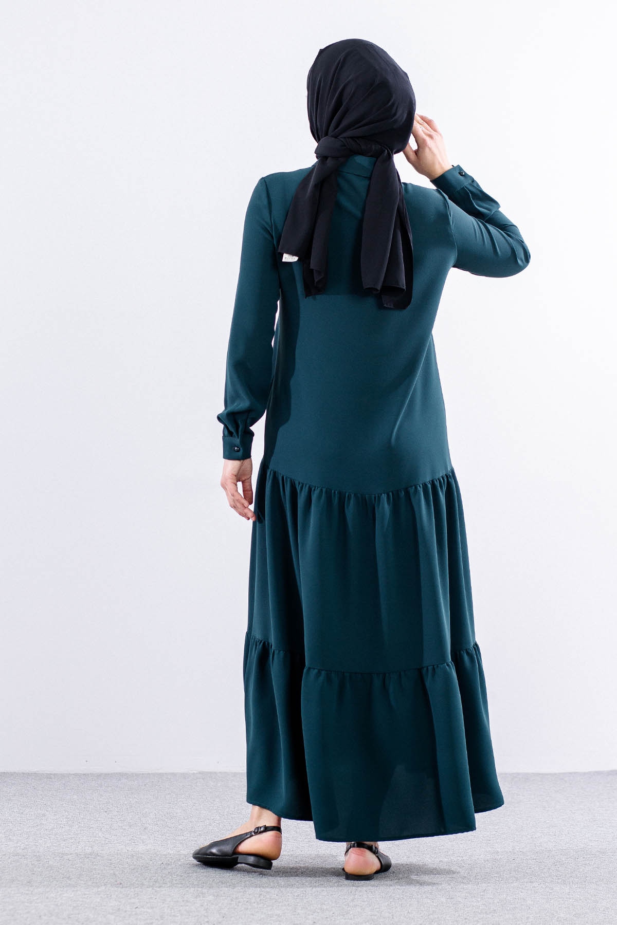 E-1508 Elbise 1-2-3 - K_yesil - 5