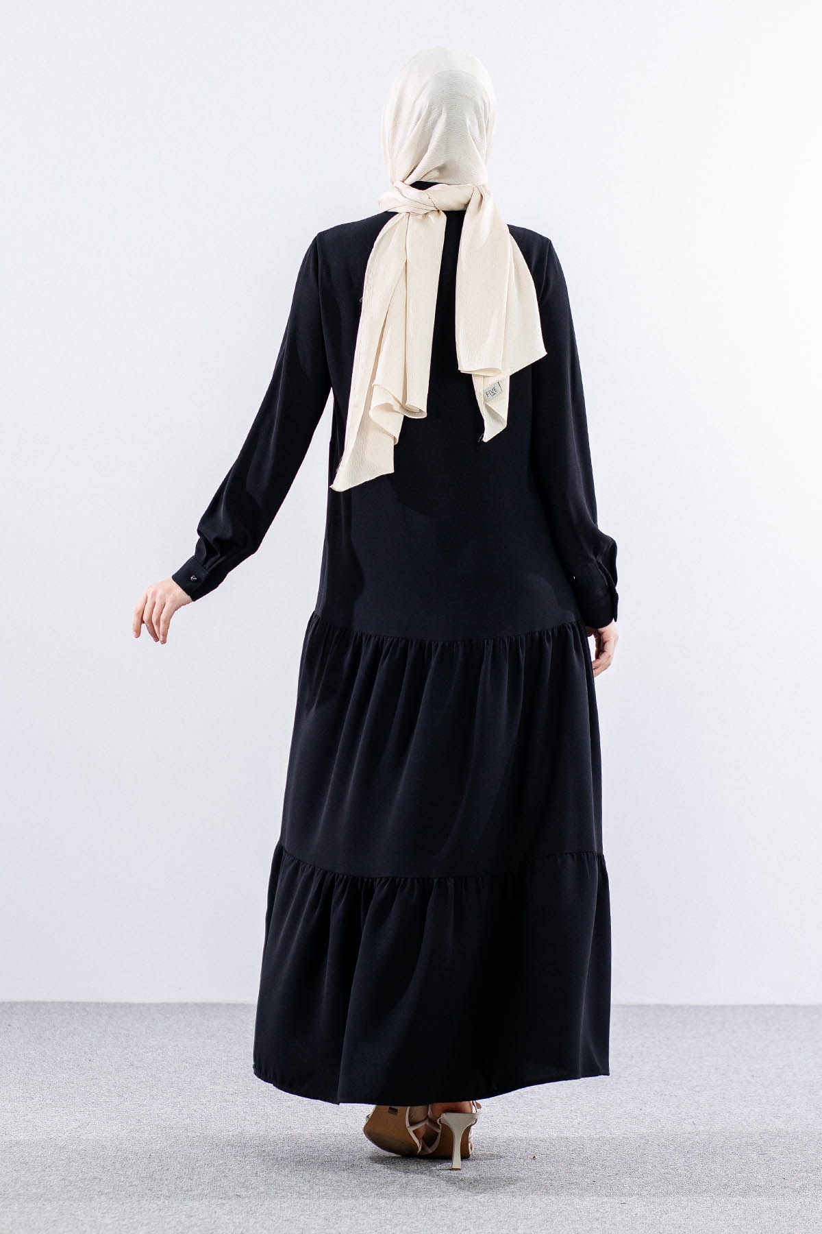 E-1508 Elbise 1-2-3 - Siyah - 5