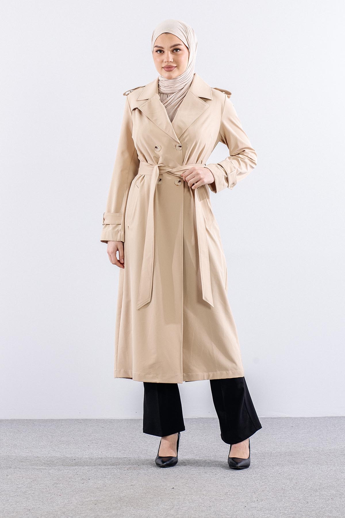 E-1514 Trençkot 38-48 Aller - Bej - 2