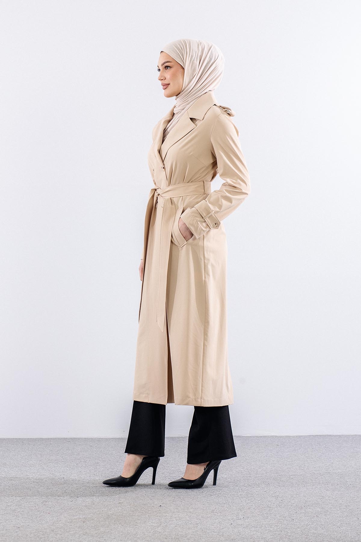 E-1514 Trençkot 38-48 Aller - Bej - 4