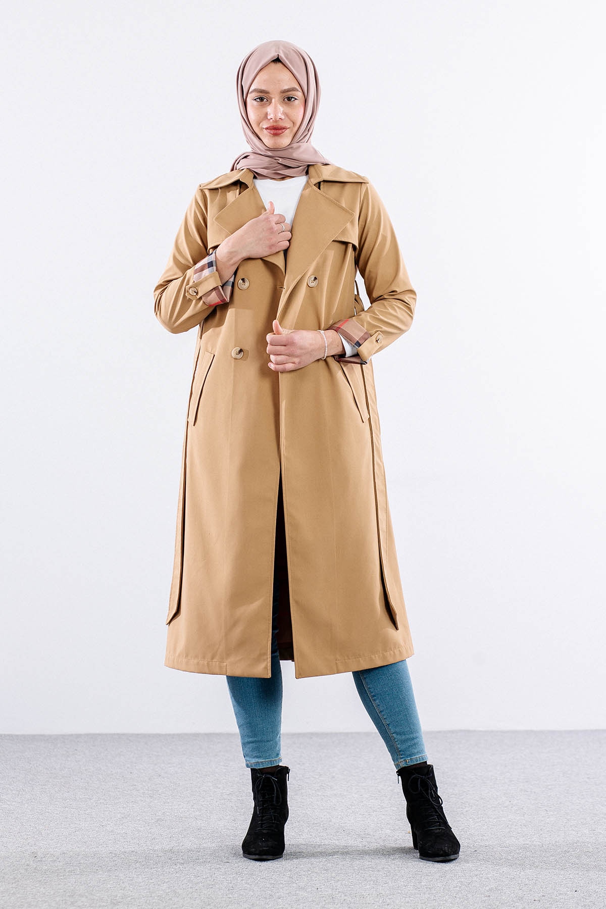 E-1516 Trençkot 38-48 - Camel - 1