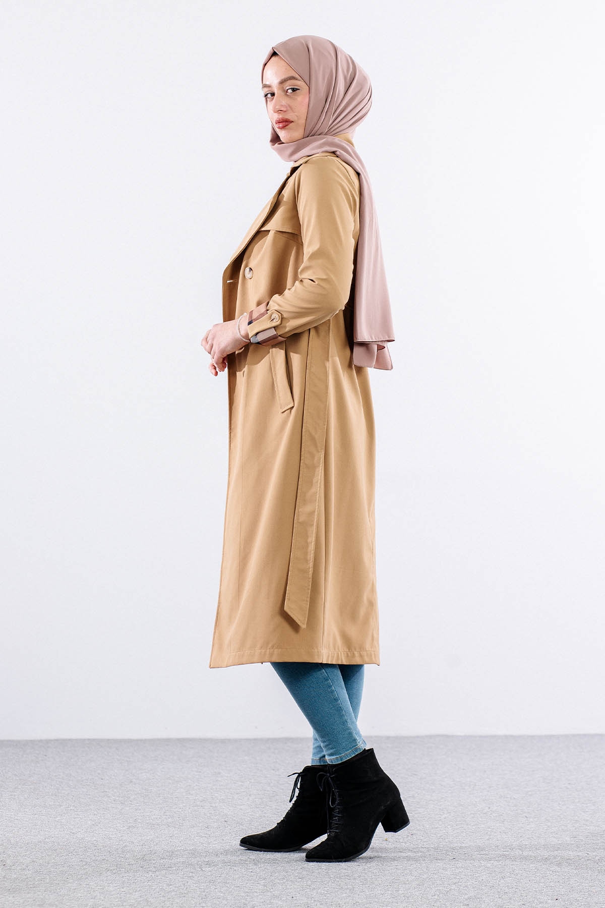 E-1516 Trençkot 38-48 - Camel - 4