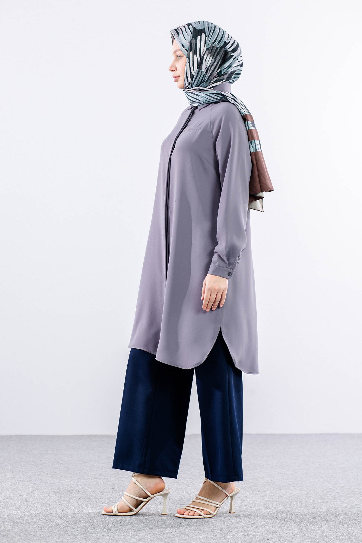 E-1522 Tunik 38-48 - Gri - 3