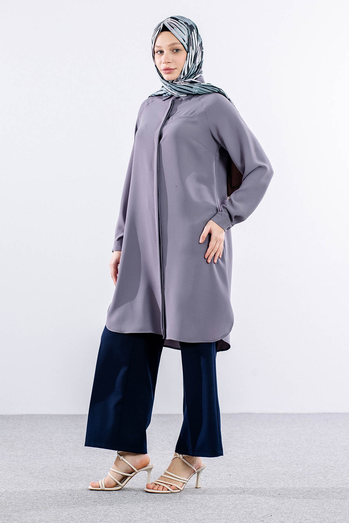 E-1522 Tunik 38-48 - Gri - 4