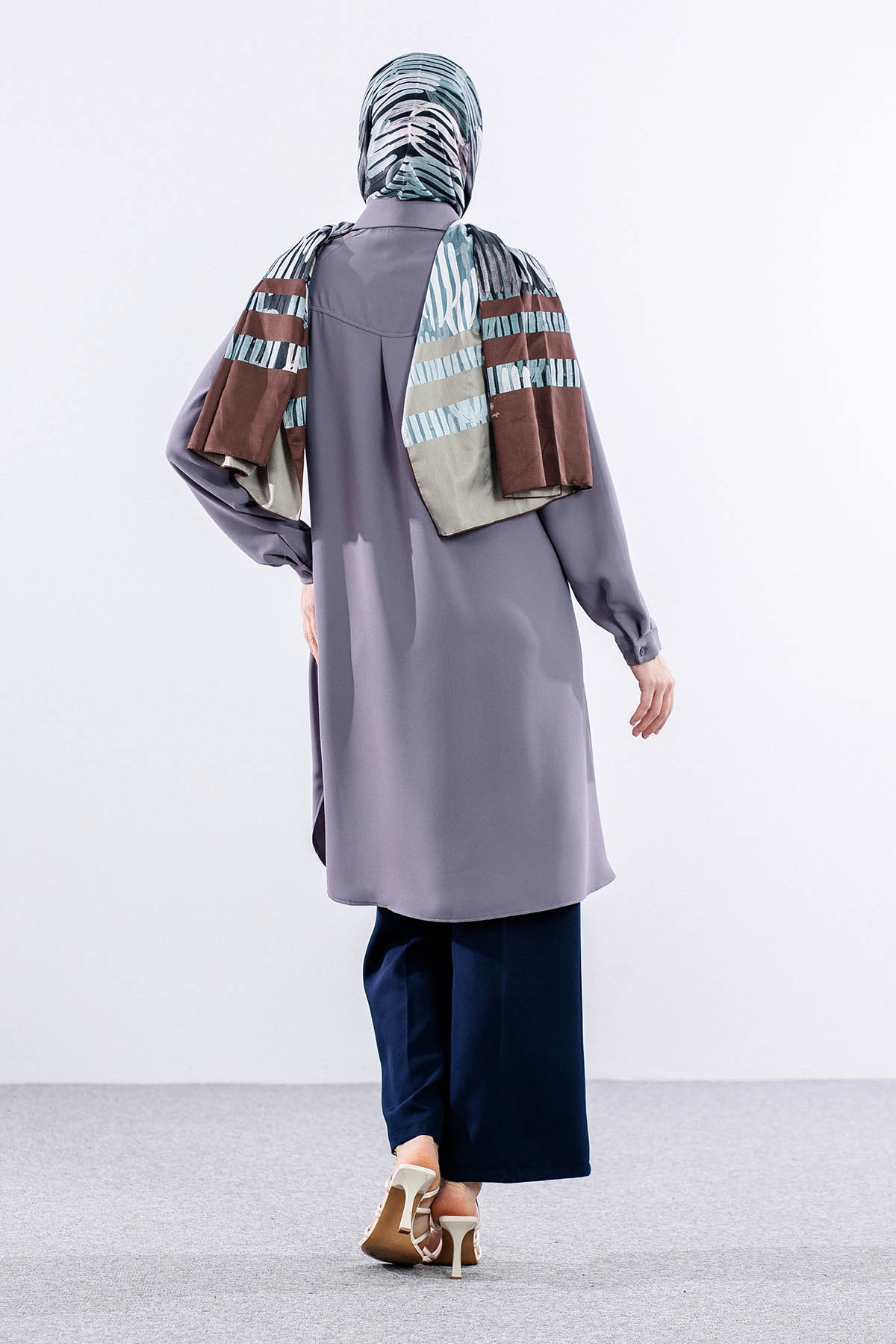 E-1522 Tunik 38-48 - Gri - 5