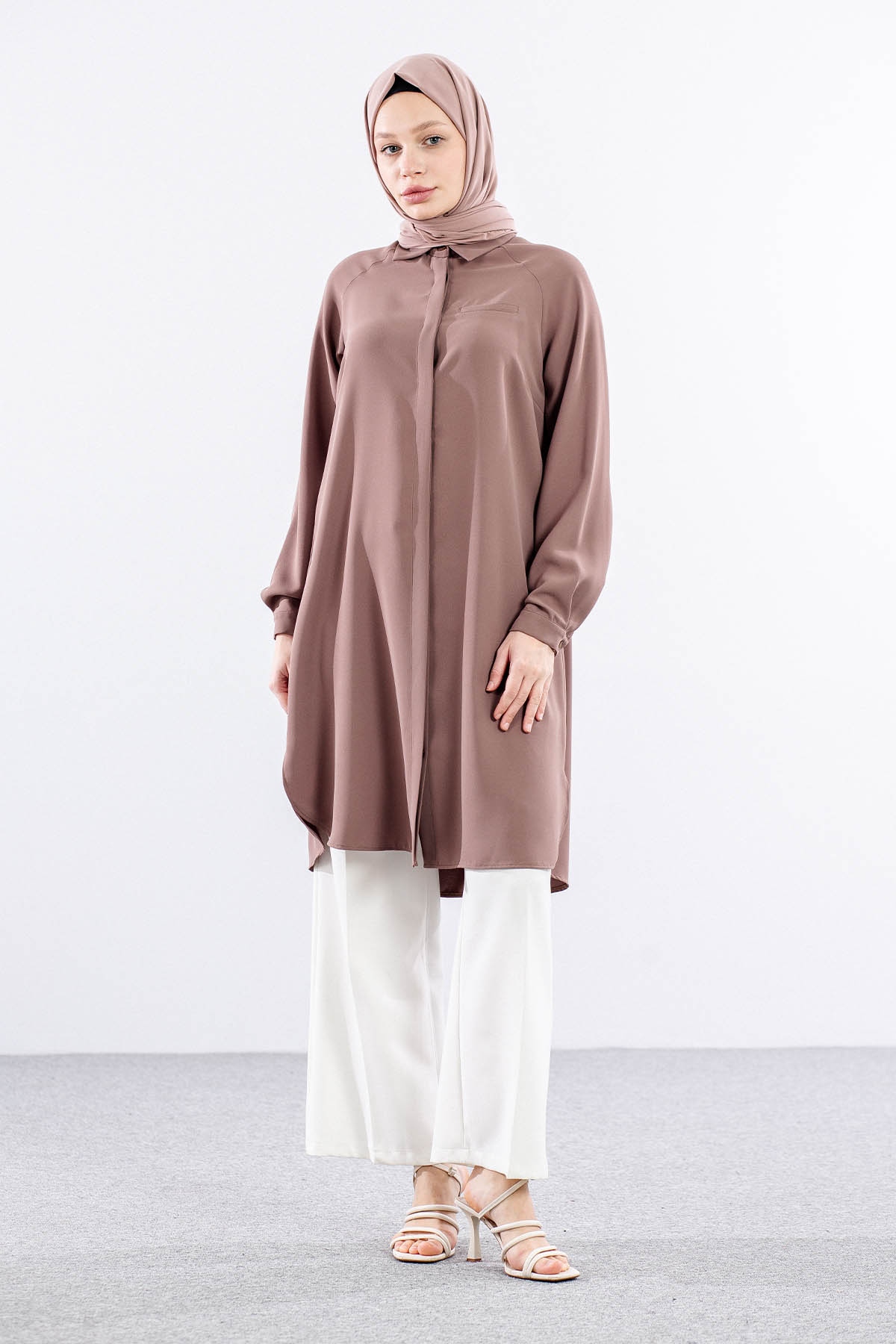 E-1522 Tunik 38-48 - Kahve - 1