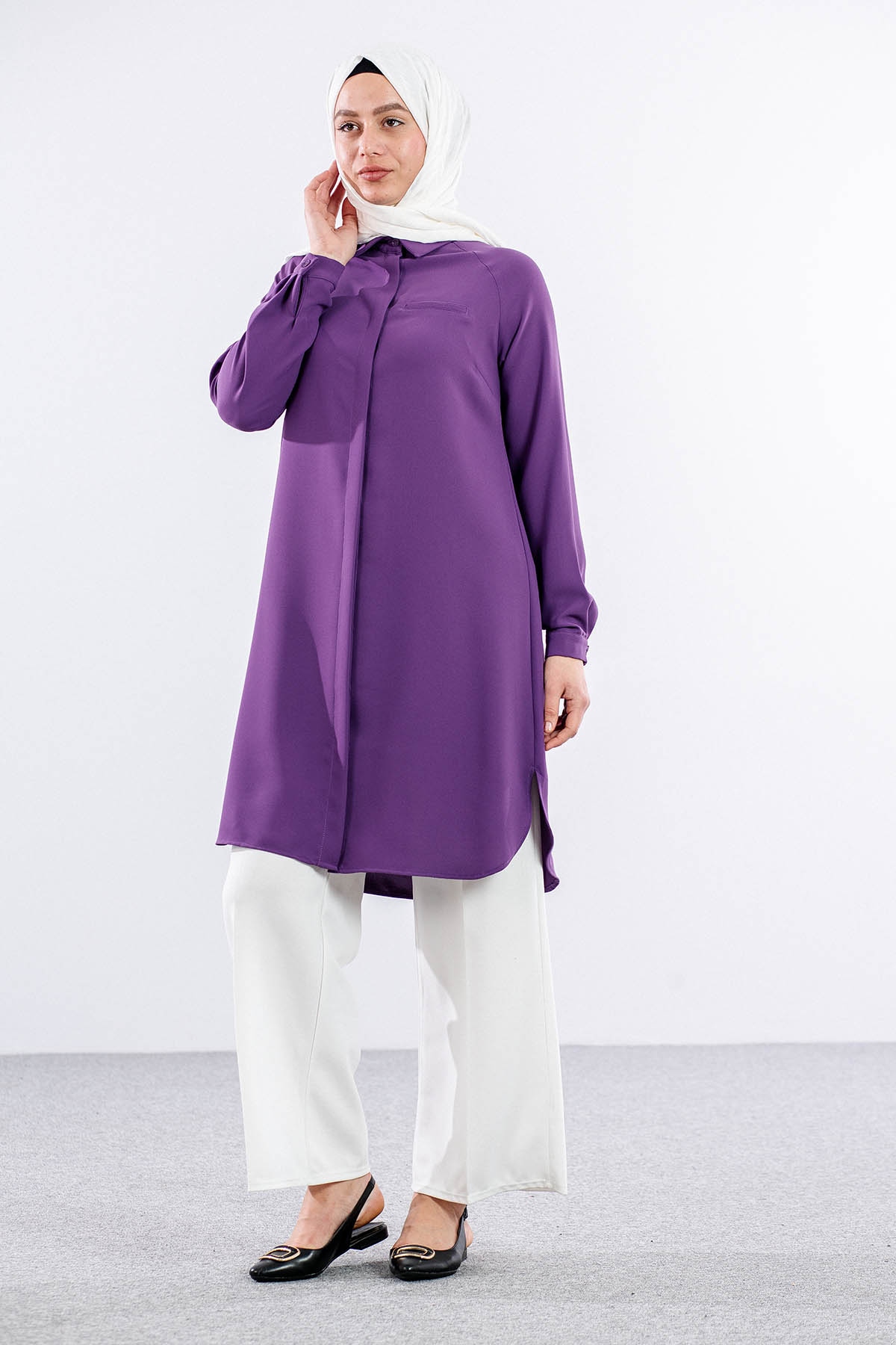 E-1522 Tunik 38-48 - Mor - 1