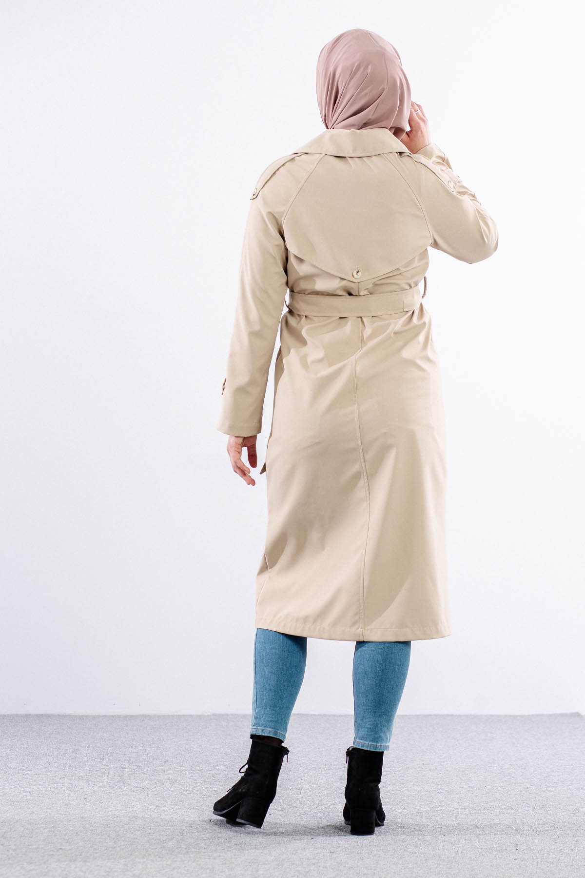 E-1530 Trençkot 38-48 - Bej - 5