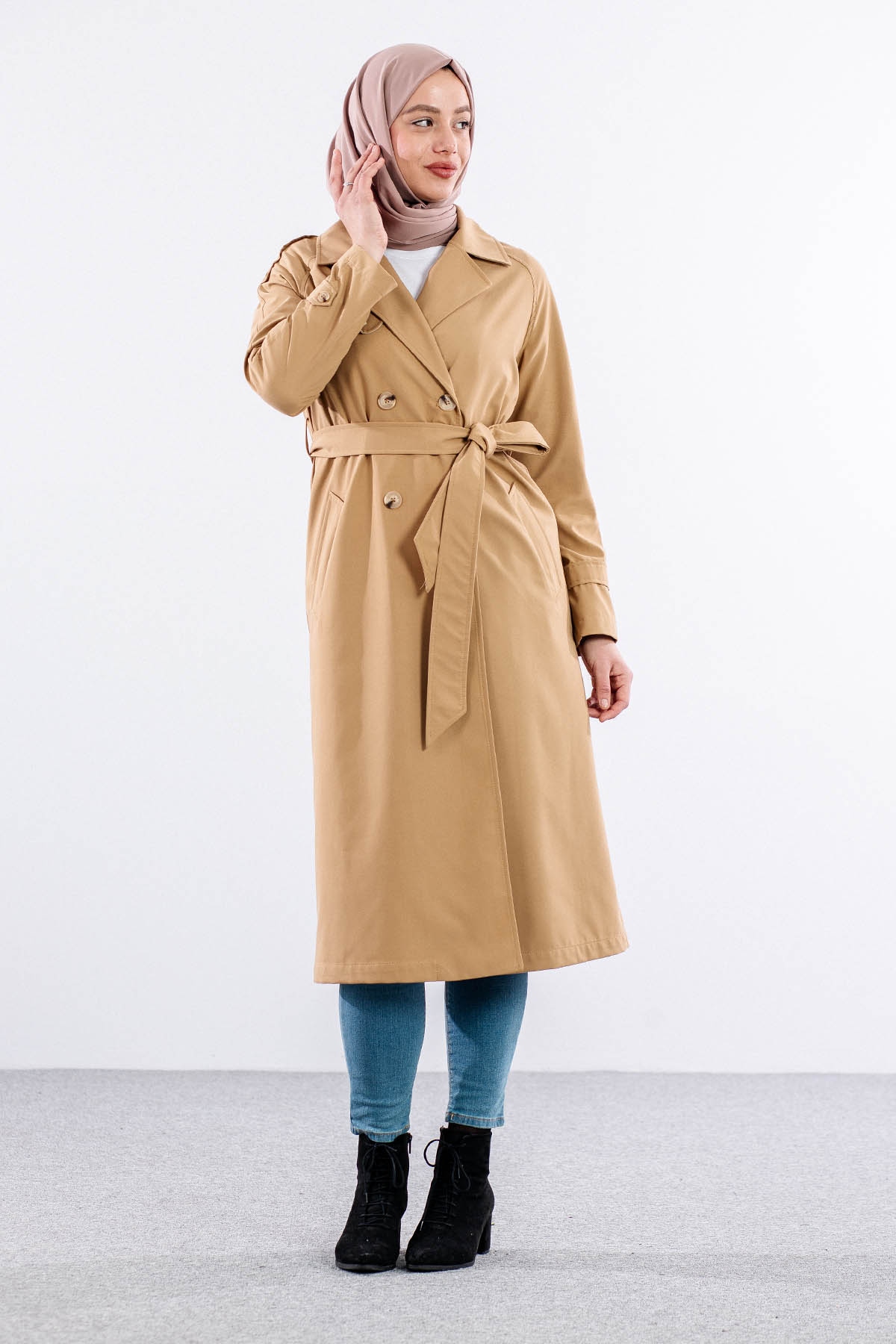 E-1530 Trençkot 38-48 - Camel - 2