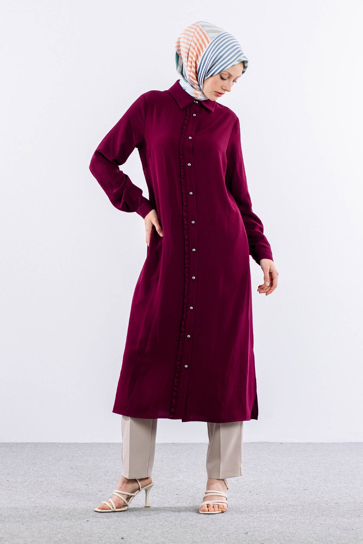 E-1537 Tunik 40-50 - Bordo - 1