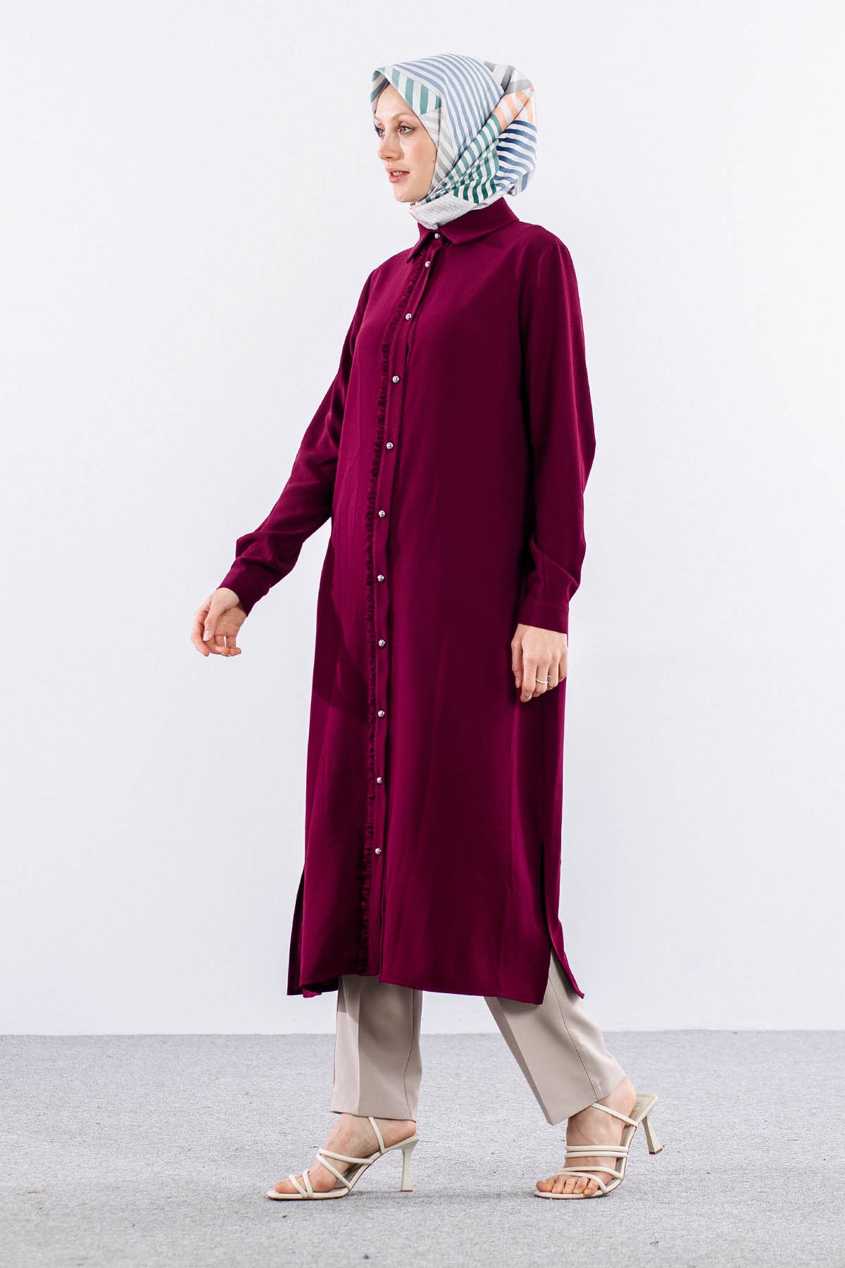 E-1537 Tunik 40-50 - Bordo - 2