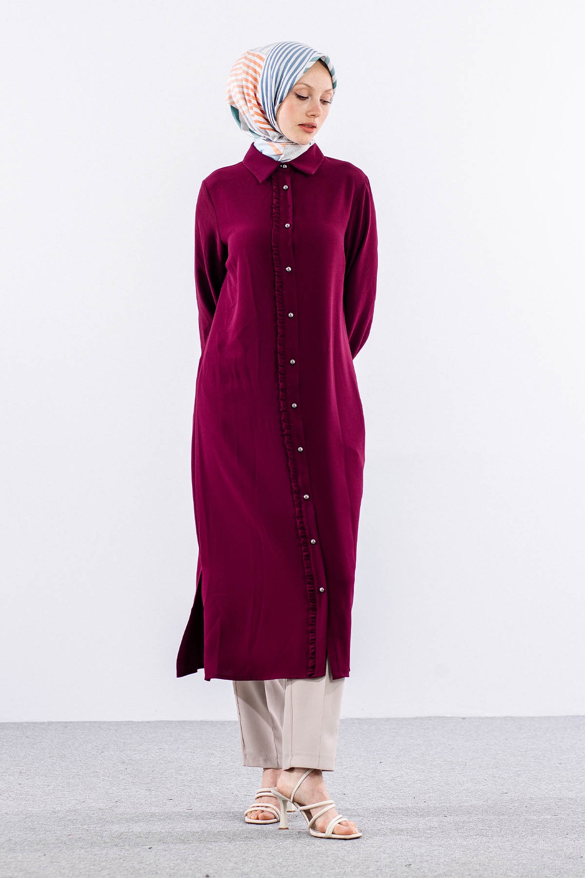 E-1537 Tunik 40-50 - Bordo - 3