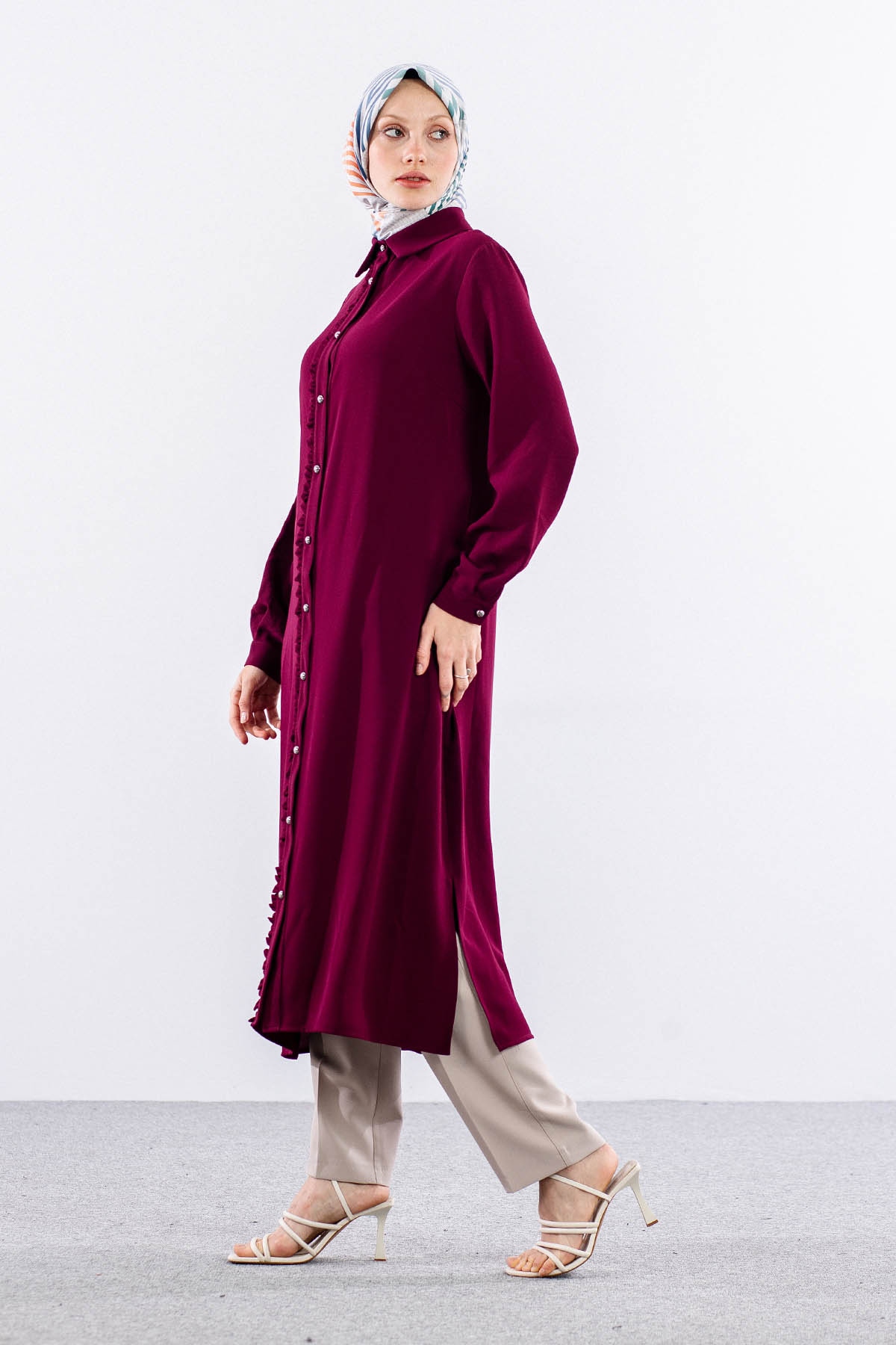 E-1537 Tunik 40-50 - Bordo - 4