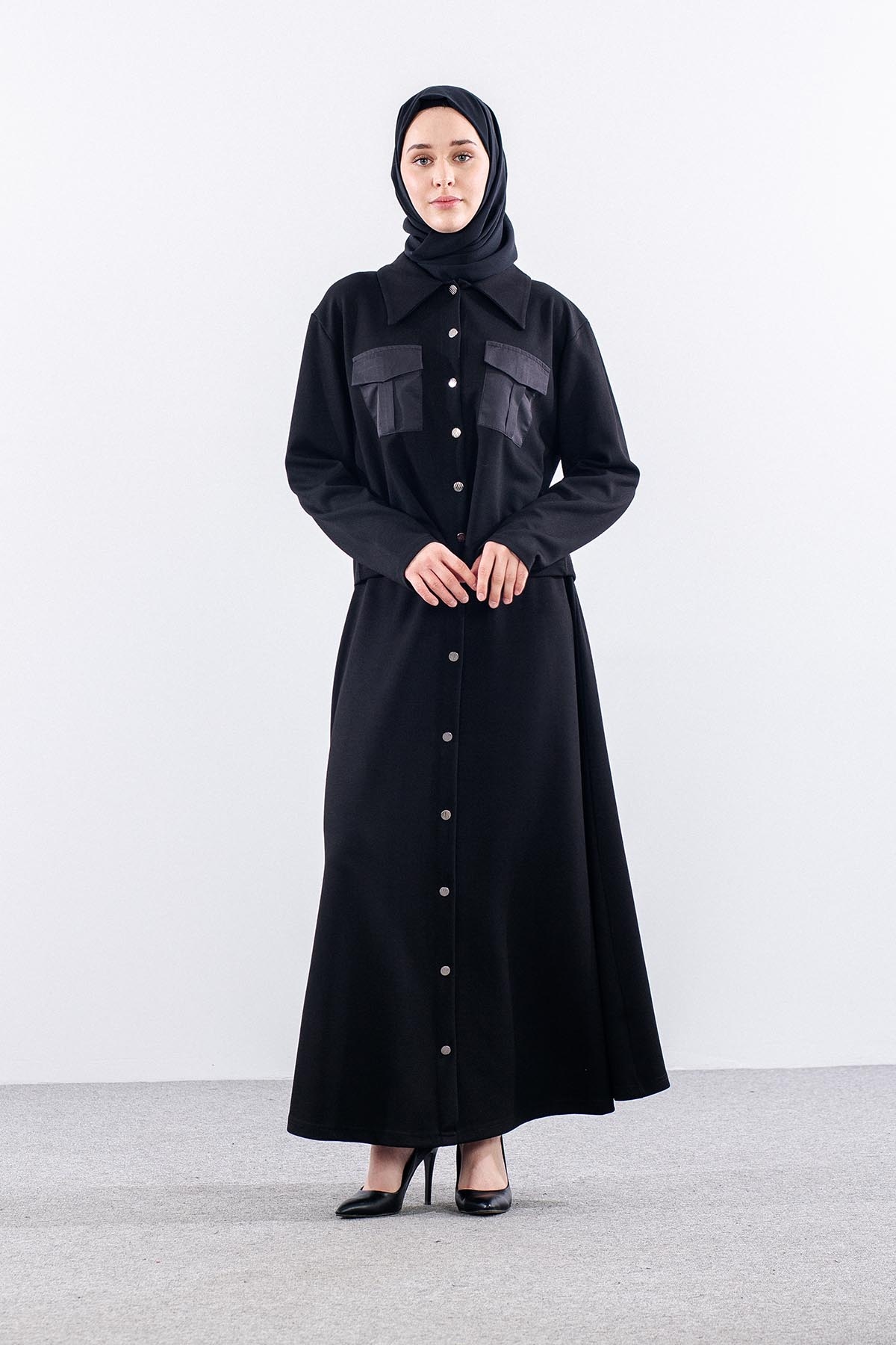 E334 E.takim 38-44 Cep Detay - Siyah - 1