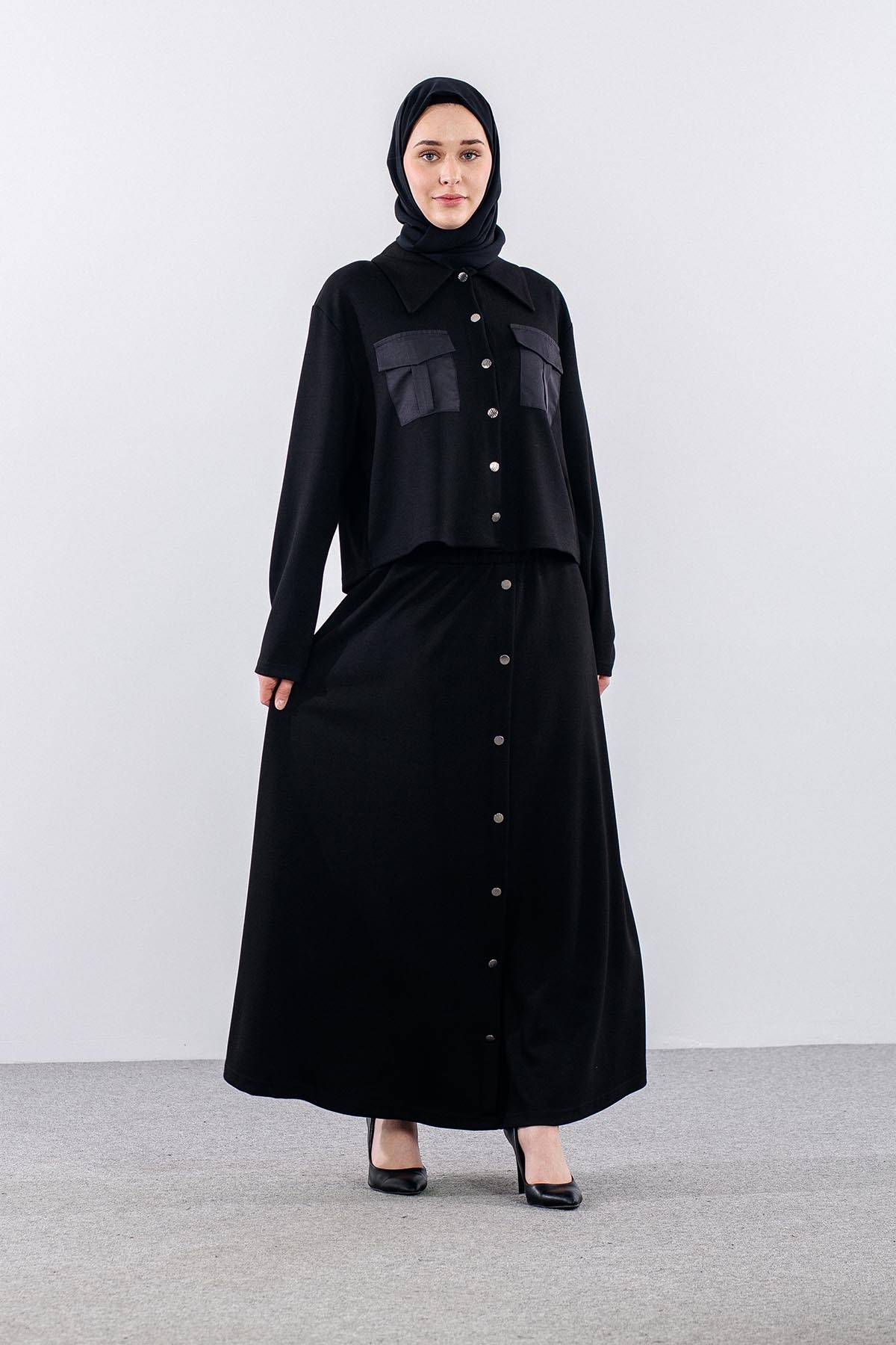 E334 E.takim 38-44 Cep Detay - Siyah - 3