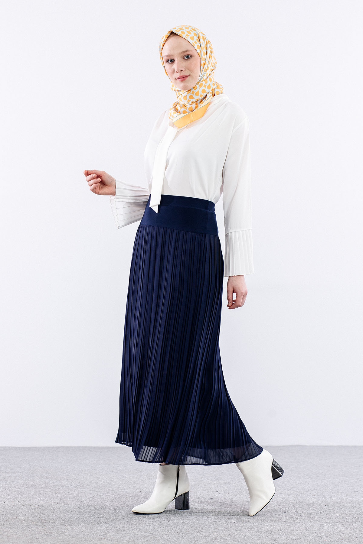 E415 şifon Etek 1-6 - Lacivert - 3