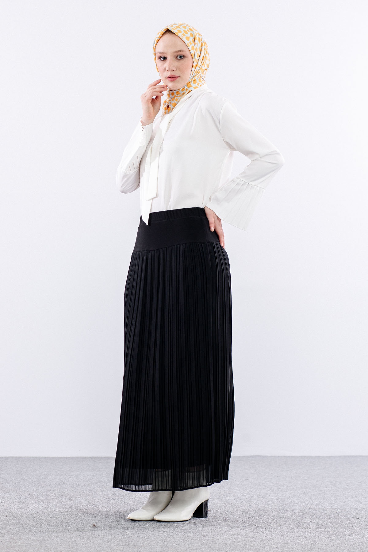 E415 şifon Etek 1-6 - Siyah - 2