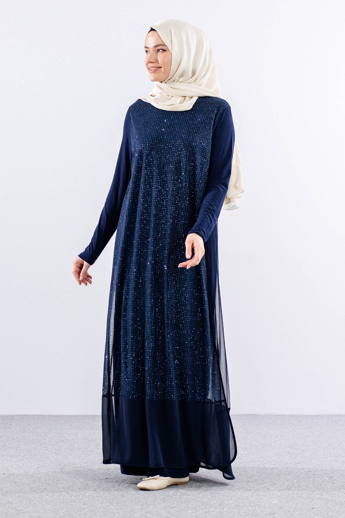 E478 şik Elbise 1-6 - Lacivert - 2