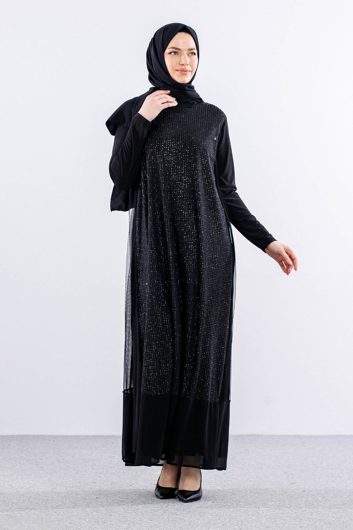 E478 şik Elbise 1-6 - Siyah - 2