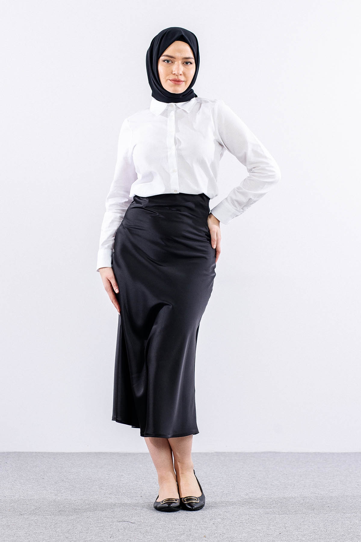 E9463 Saten Etek 36-42 - Siyah - 1