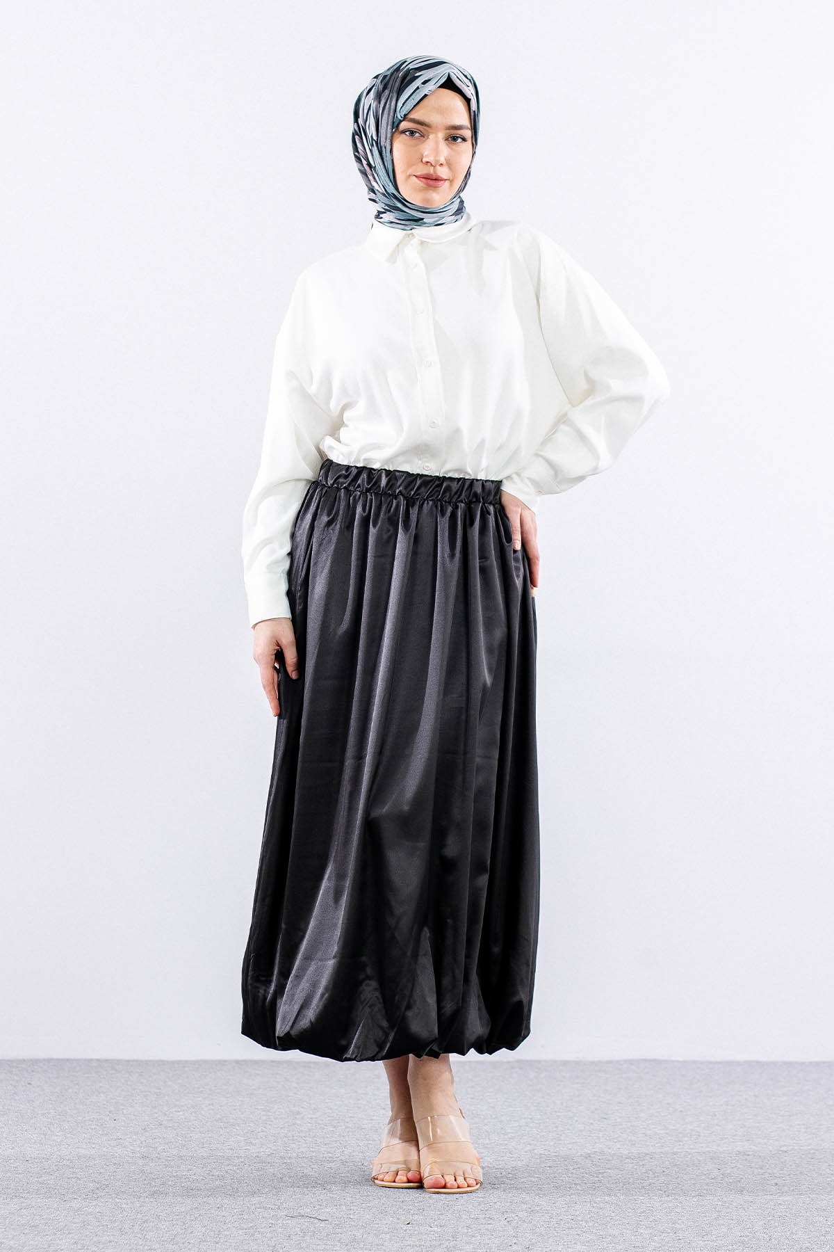 E9468-50 Saten Etek 38-42 - Siyah - 1